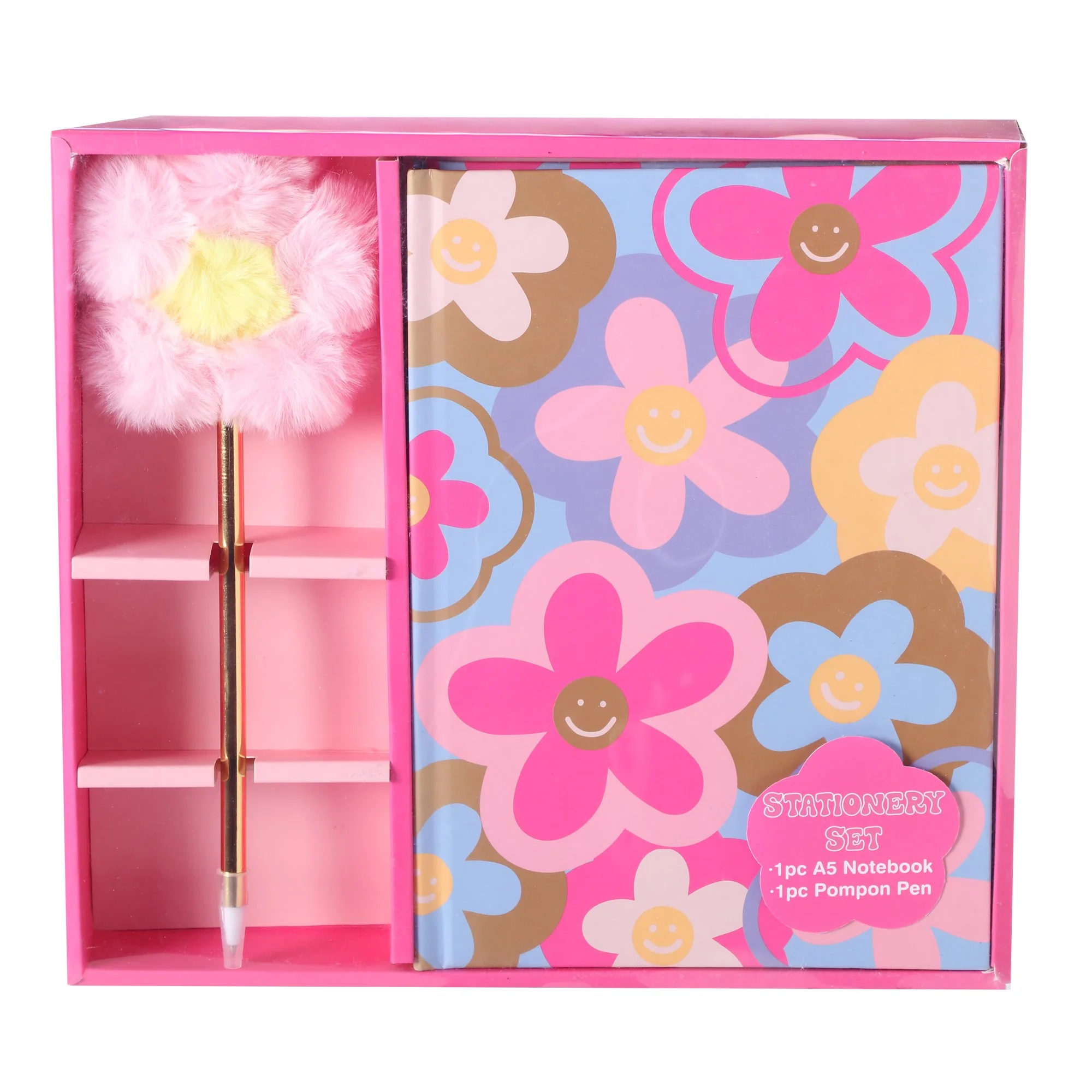 1 carnet et 1 stylo smile flower