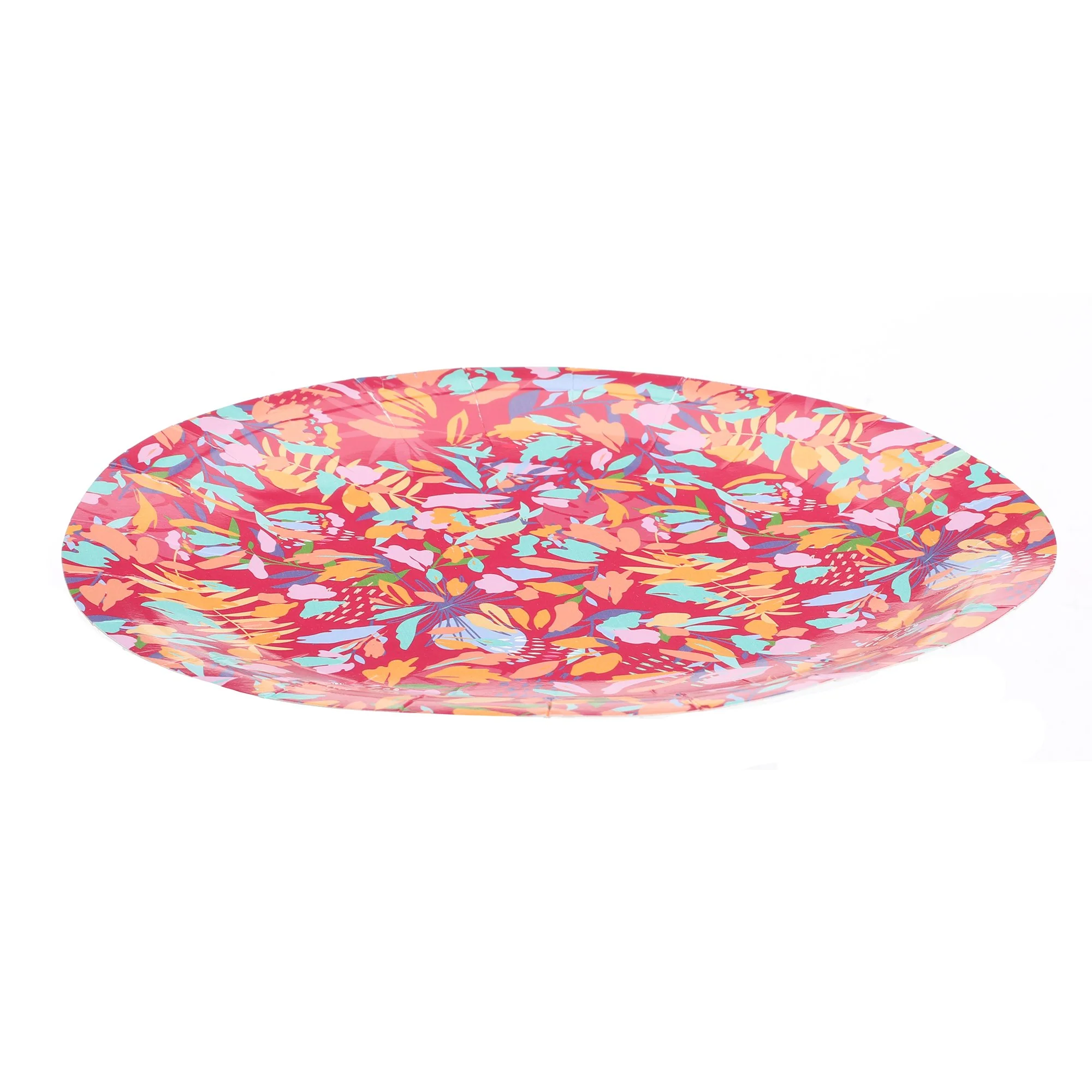 10 assiettes fleuries en carton - Image 2