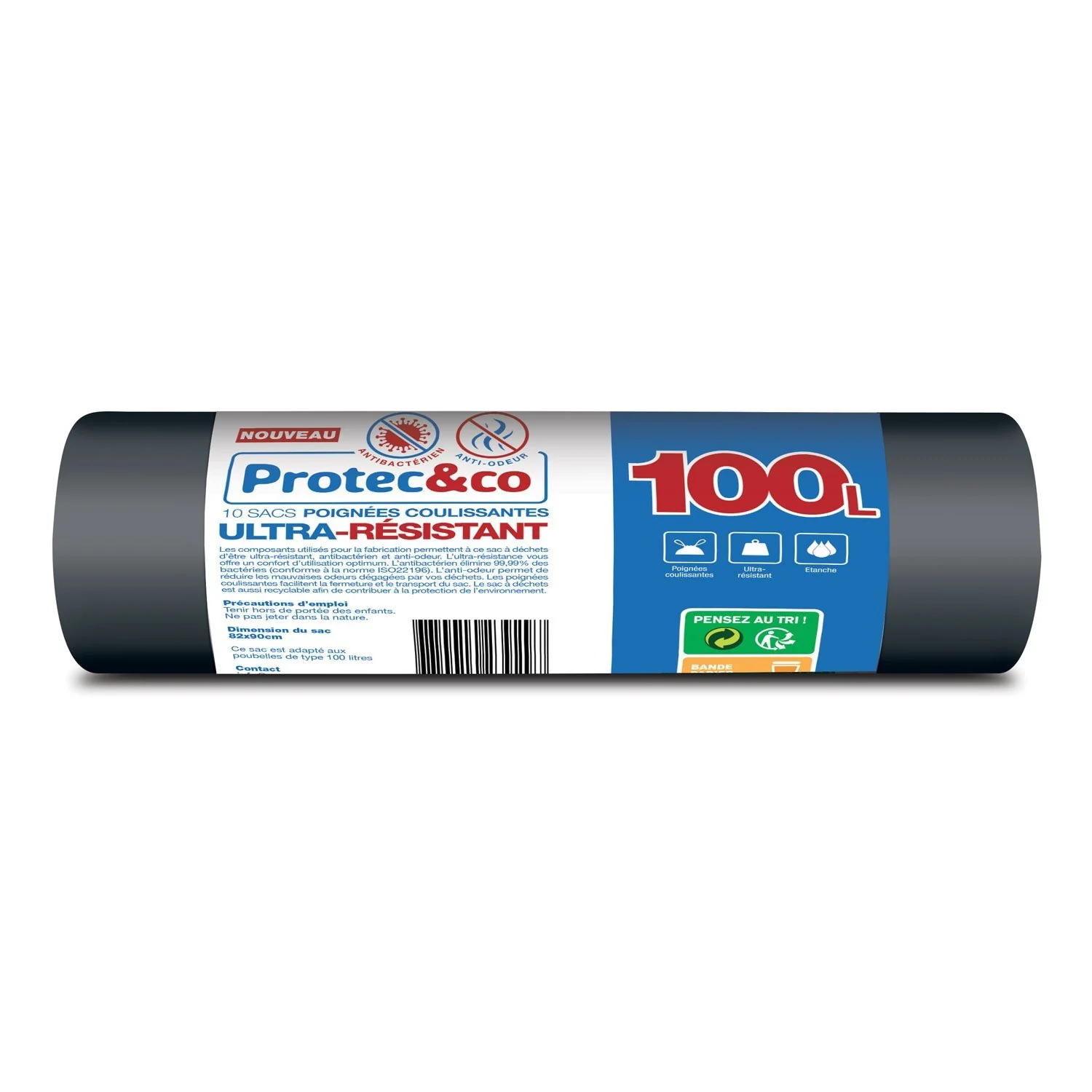 10 sacs poubelle 100L