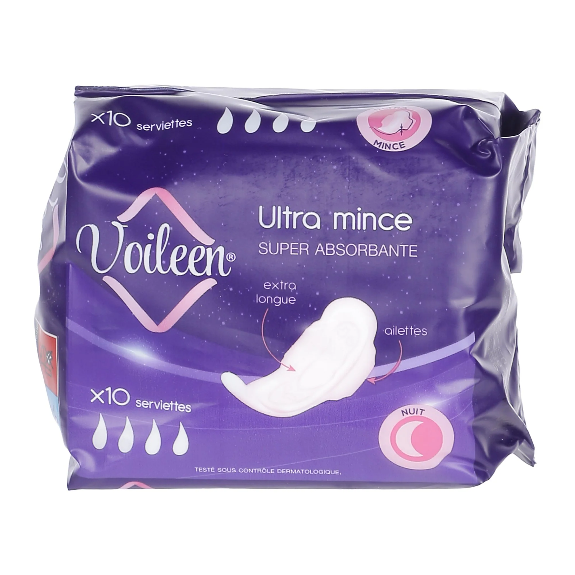 10 serviettes ultra minces nuit