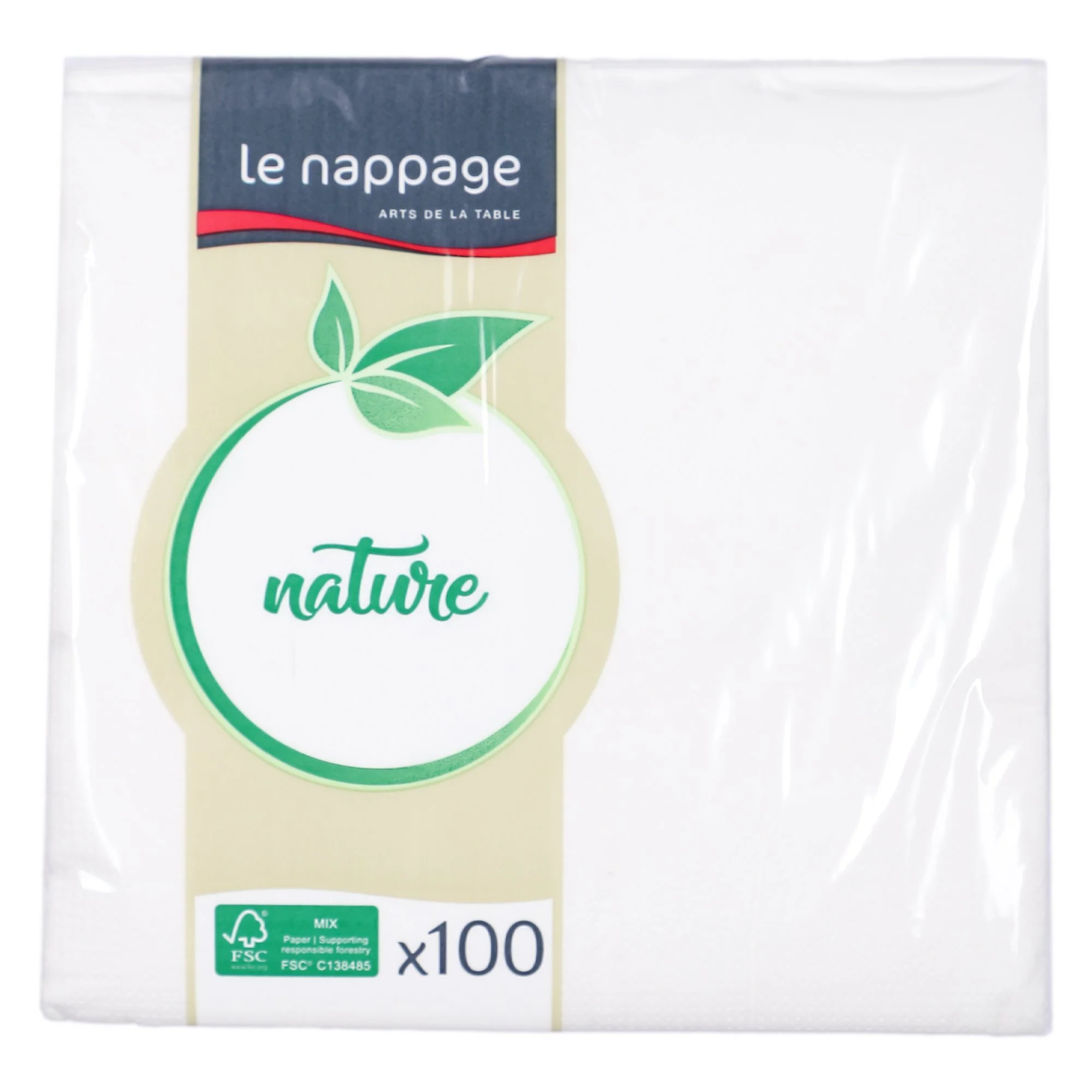 100 serviettes blanches 2 plis