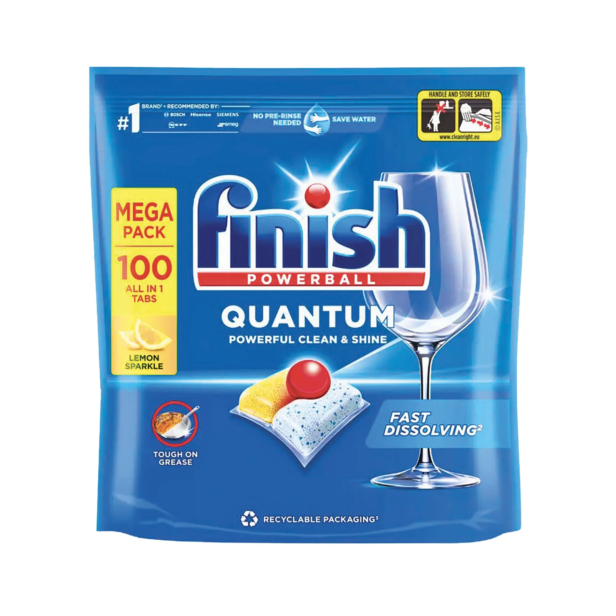 100 tablettes lave-vaisselle Quantum tout en 1 citron