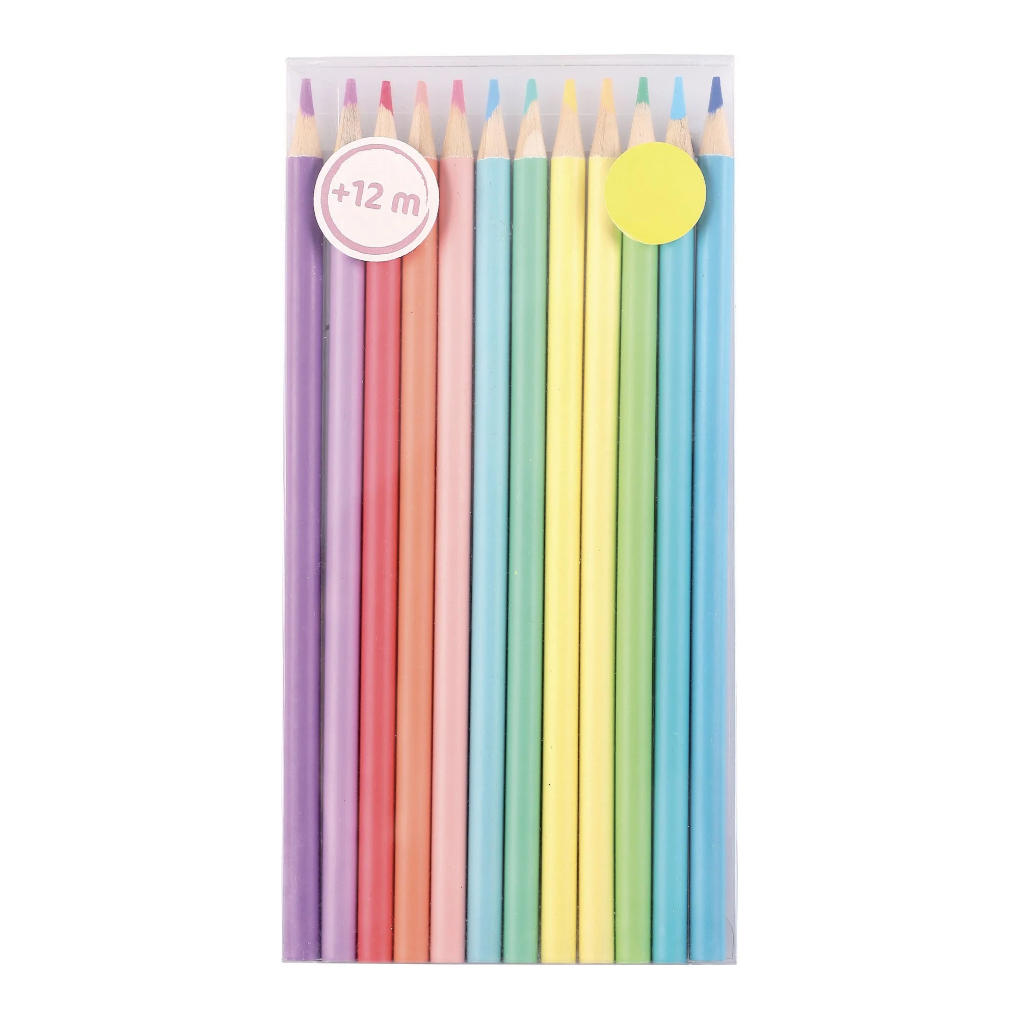 12 crayons de couleur pastel