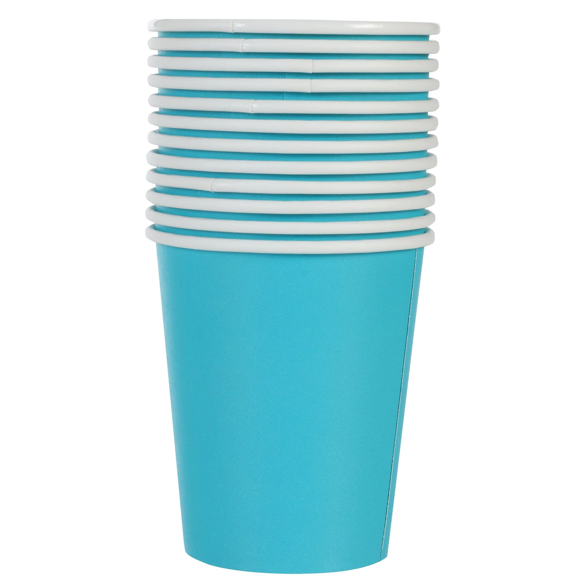 12 gobelets en carton turquoise