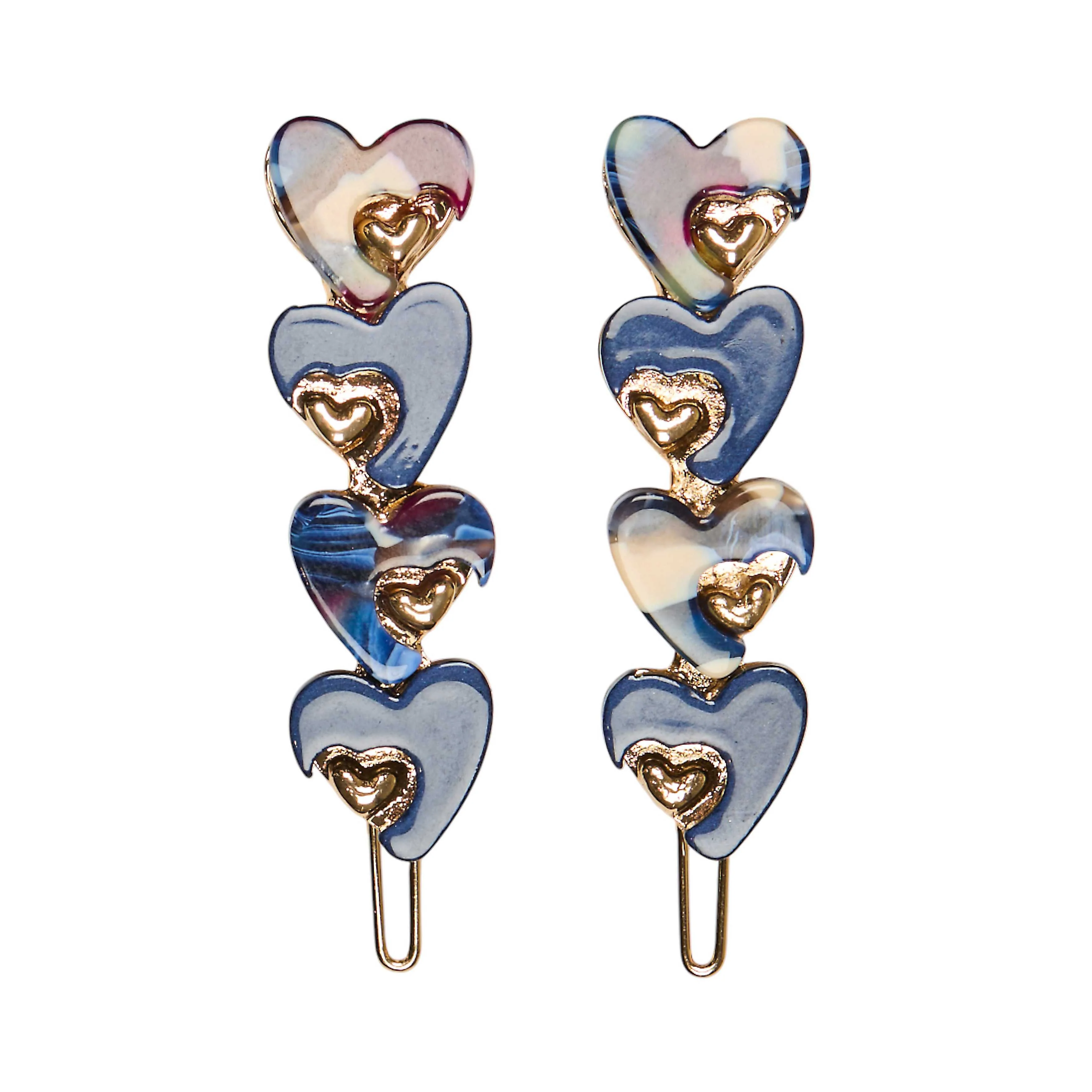2 barettes coeur