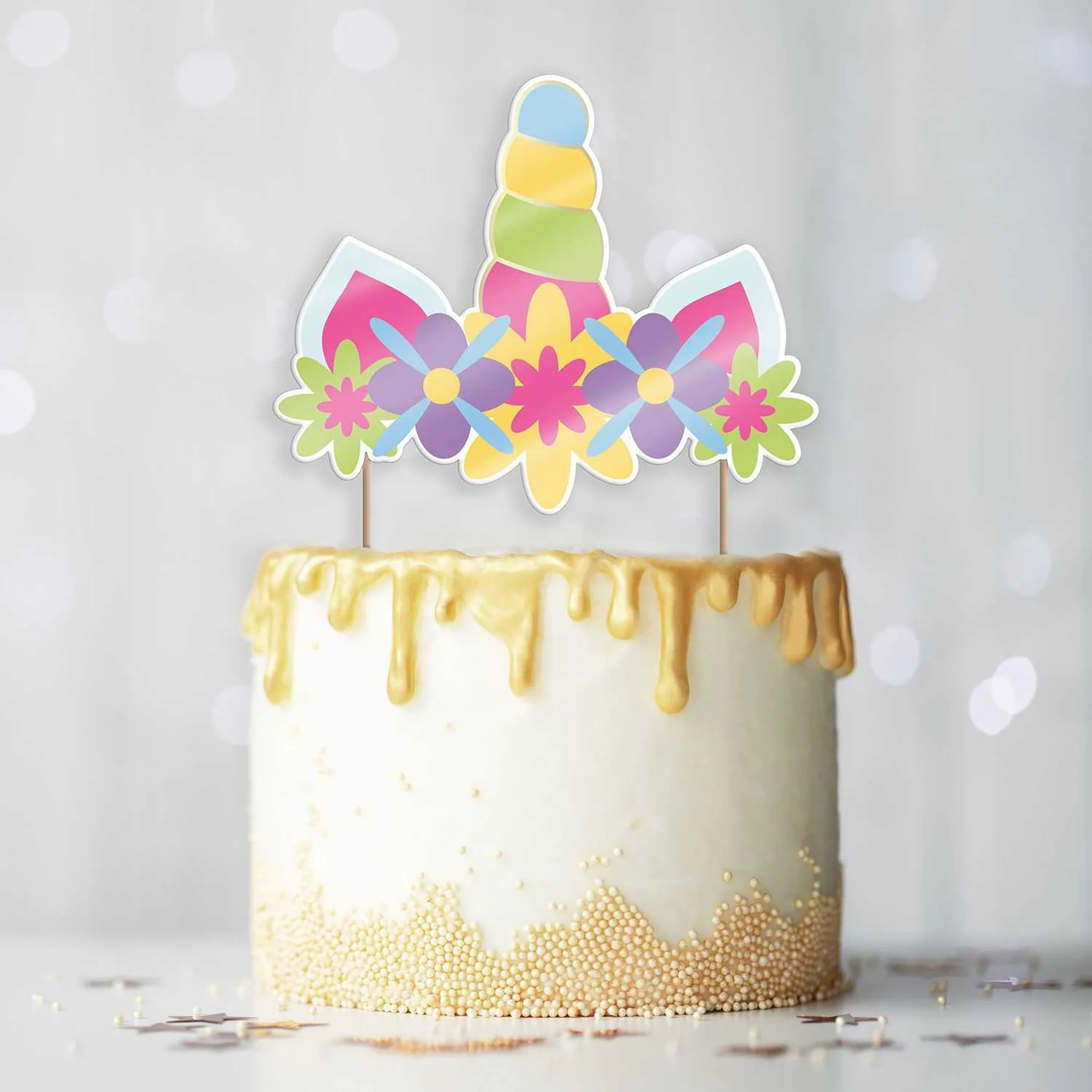 2 décorations de gâteau licorne