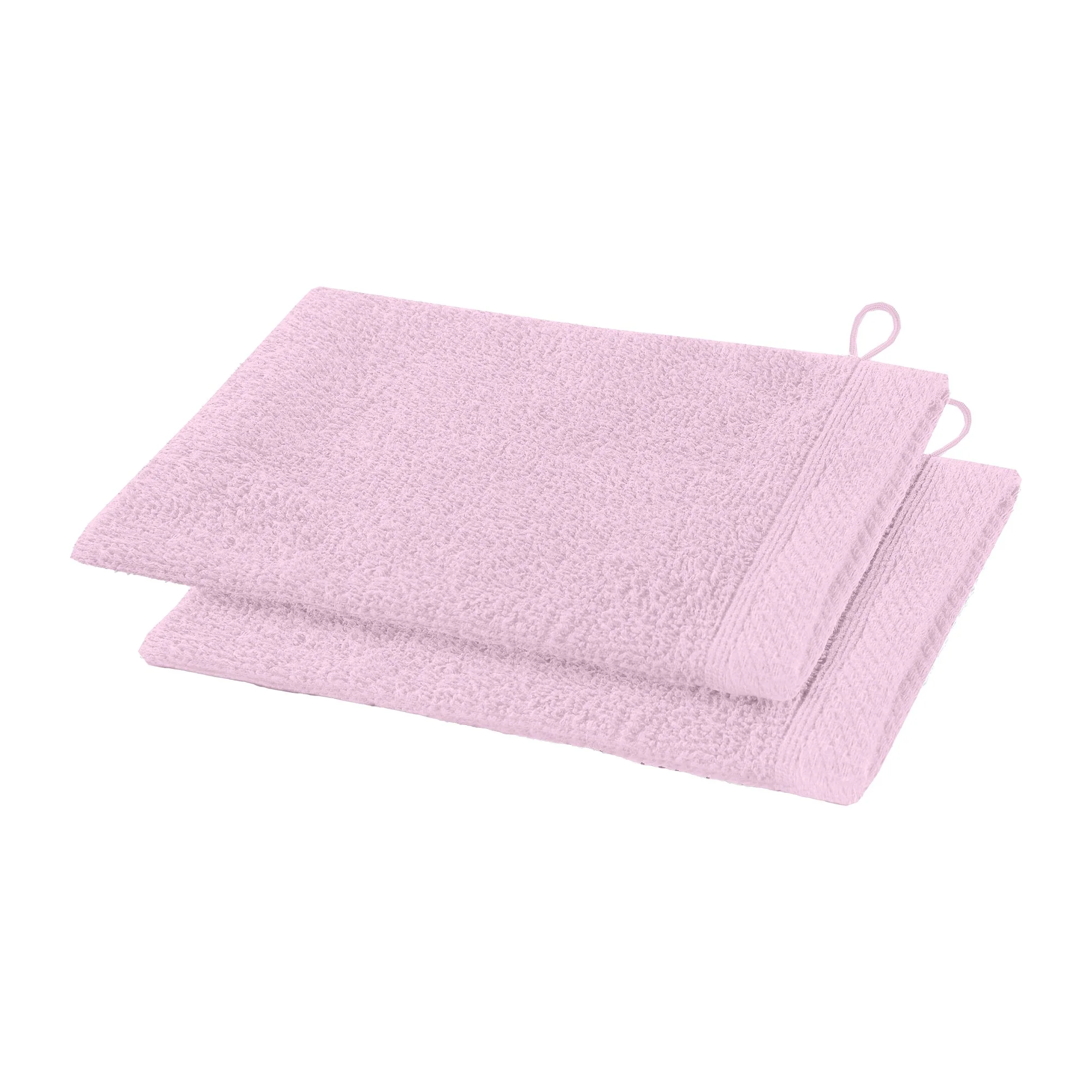 2 gants de toilette rose