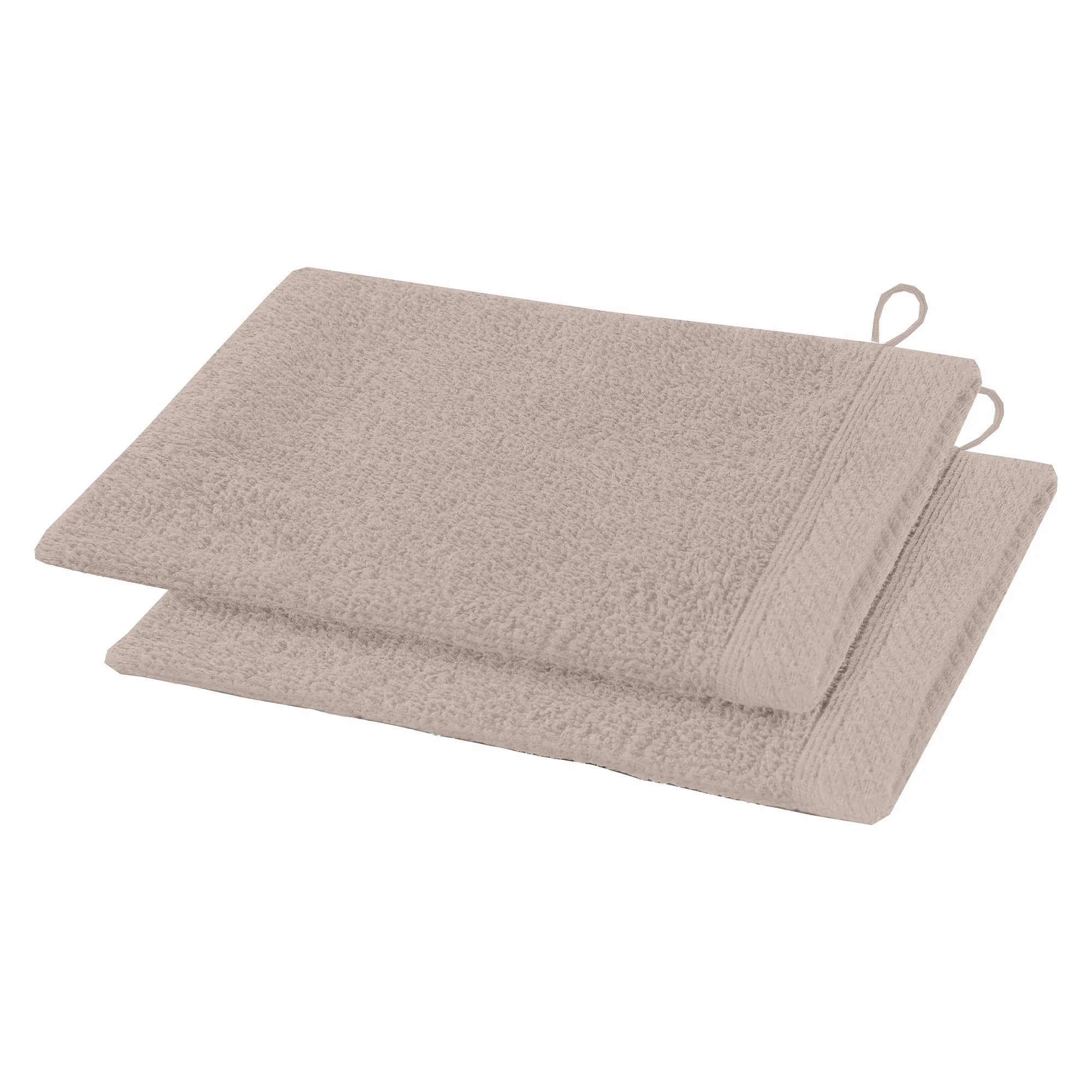 2 gants de toilette taupe