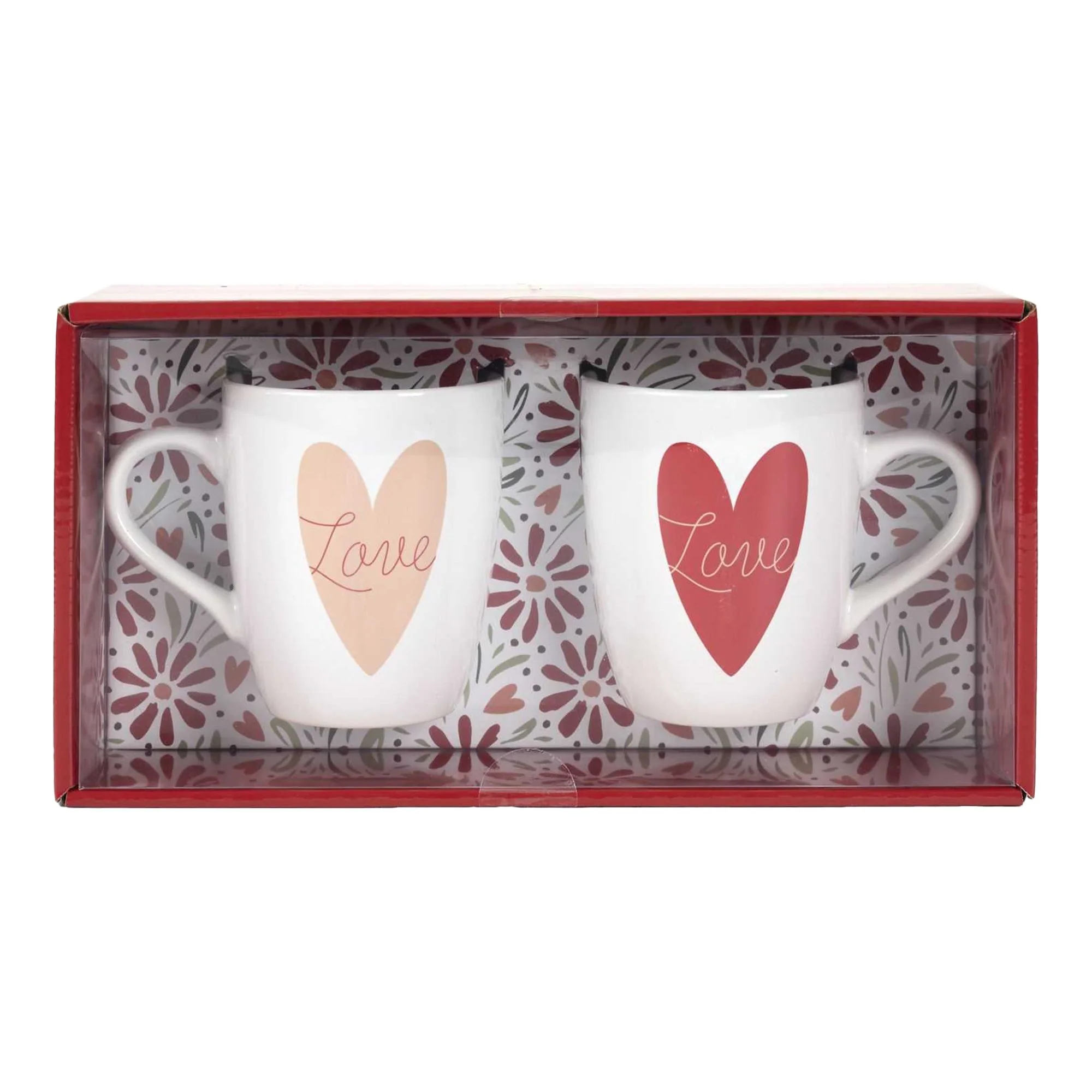 2 Mugs céramique 30 cl cœur avec anse
