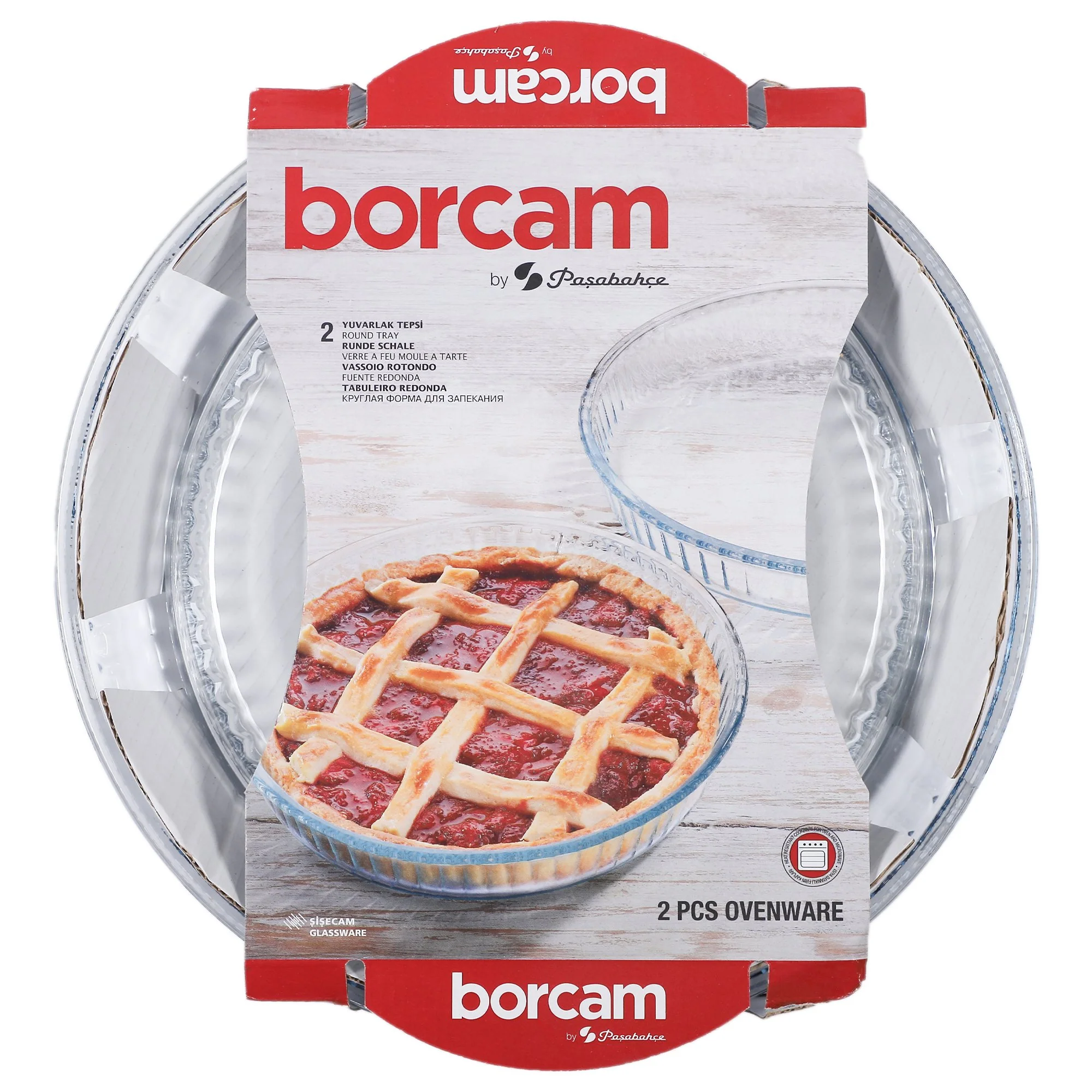 2 plats à tarte ronds en verre