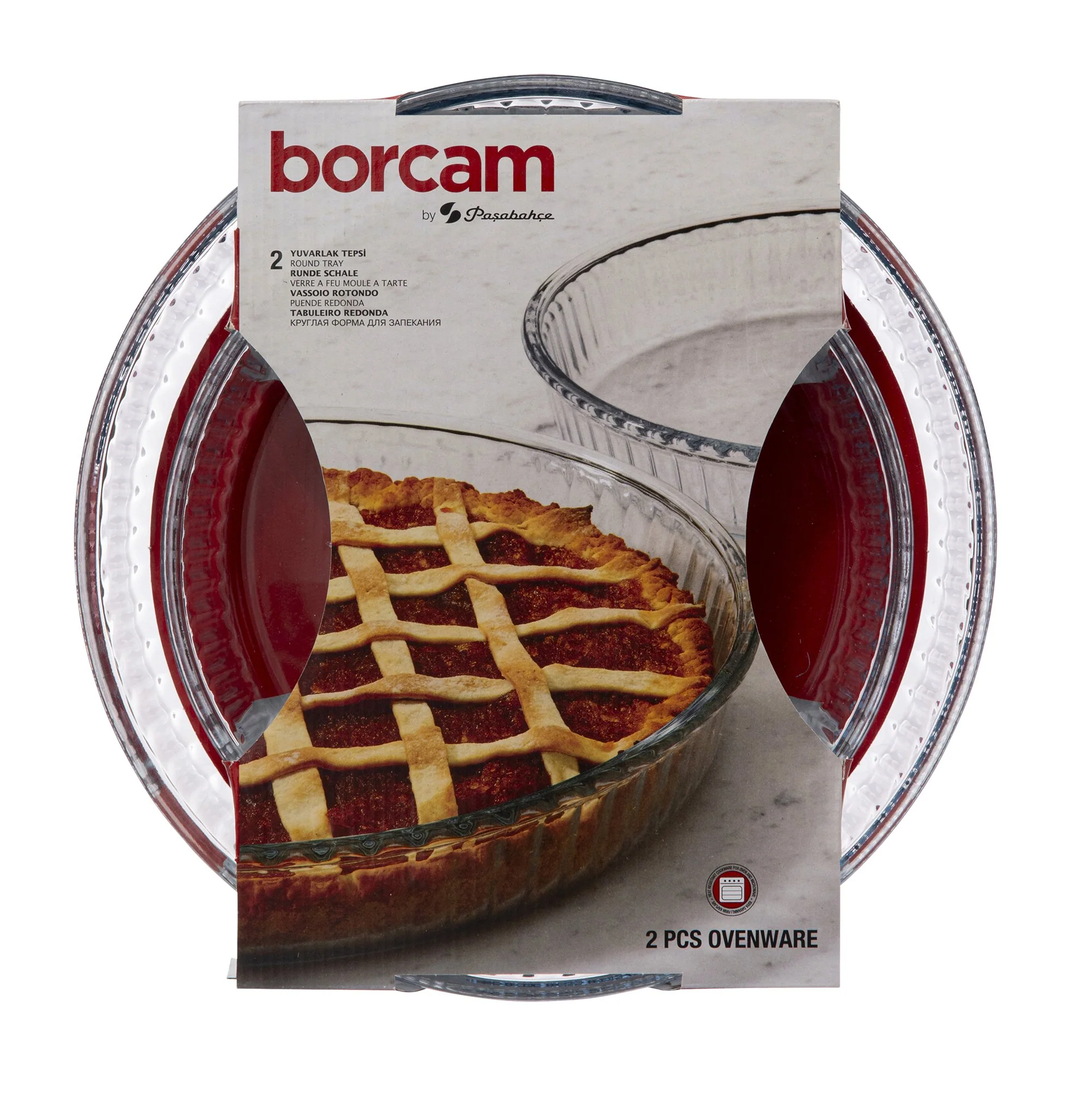 2 plats à tarte ronds en verre - Image 3