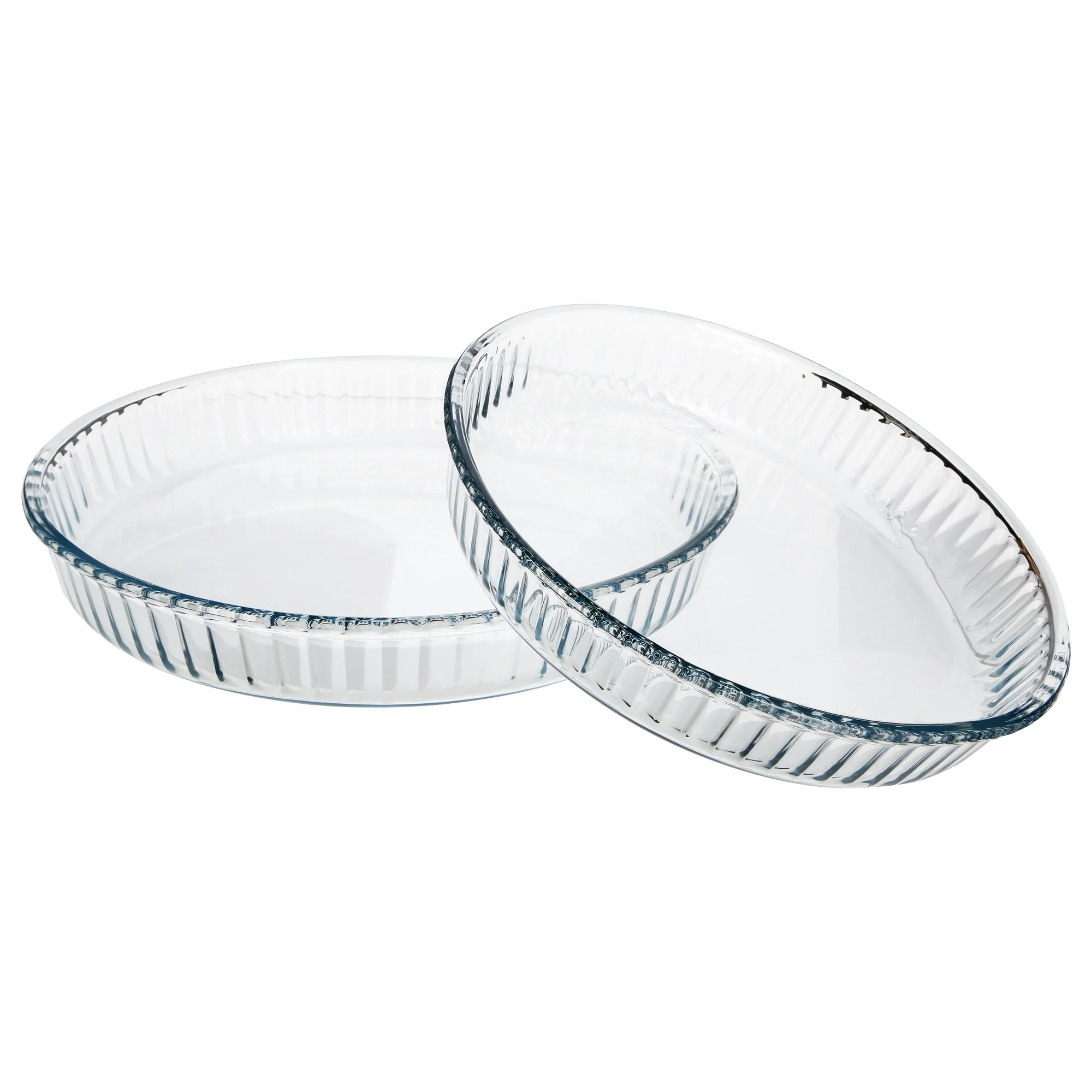 2 plats à tarte ronds en verre - Image 4