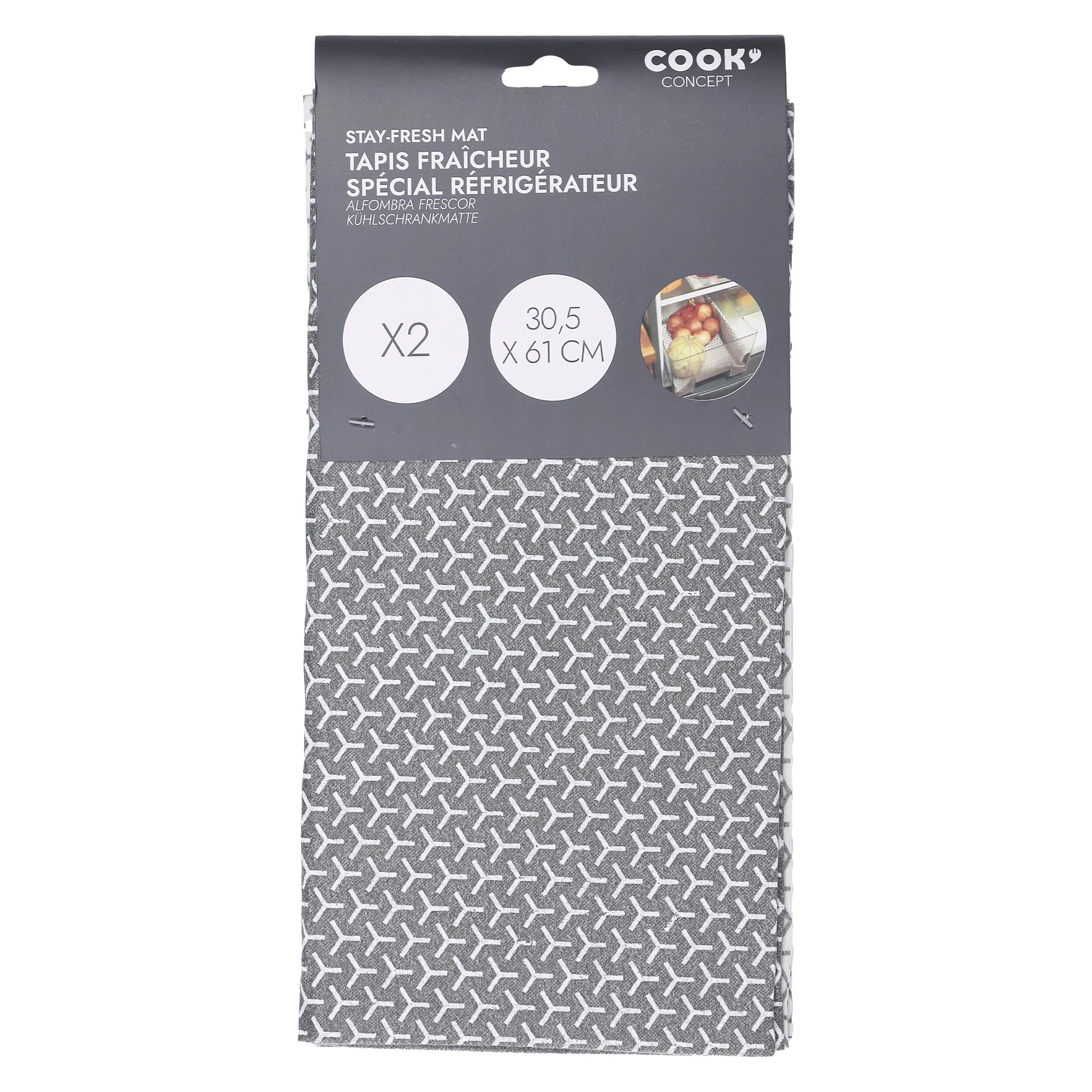 2 tapis fraîcheur coton réfrigérateur