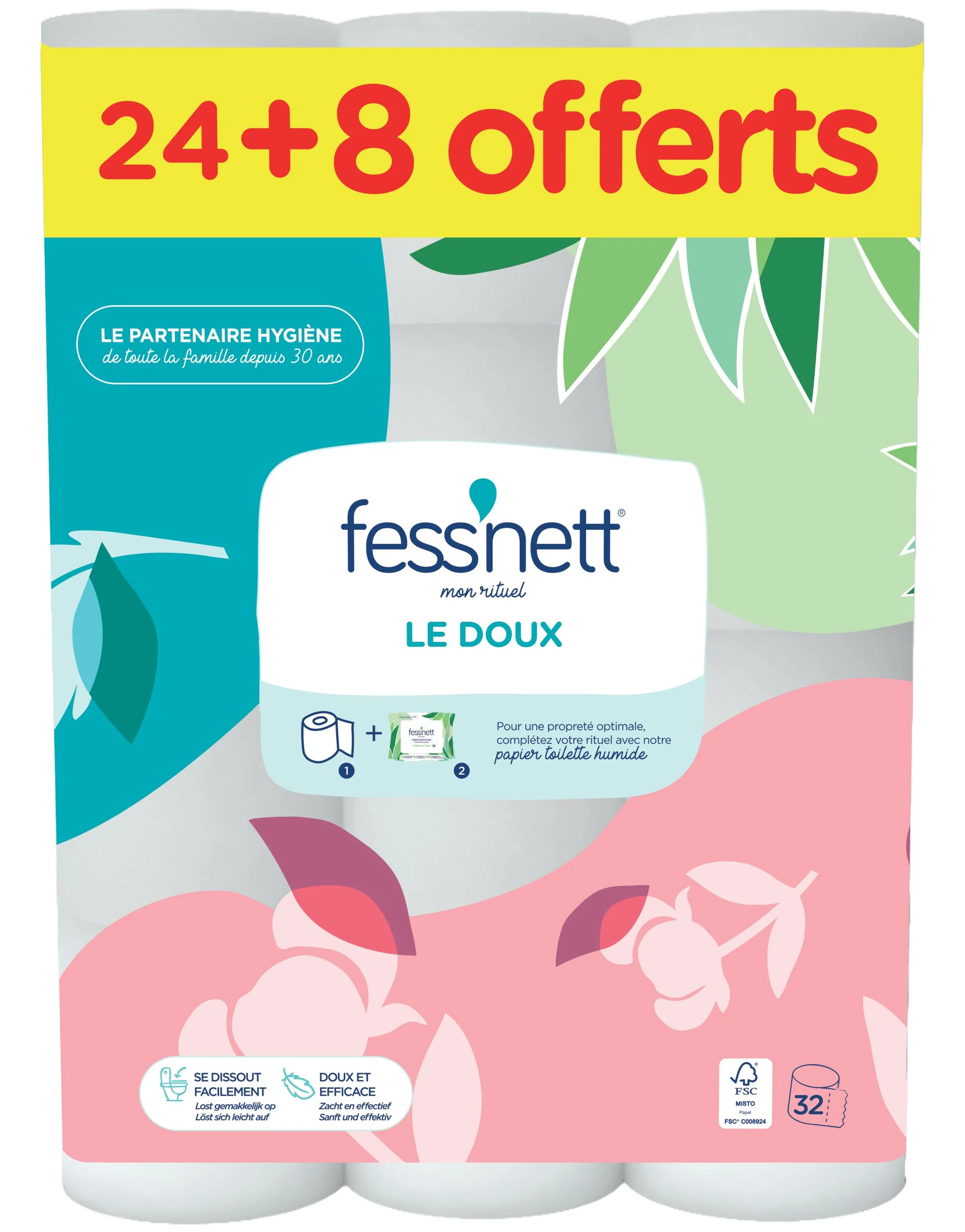 24+8 papiers toilette format XXL