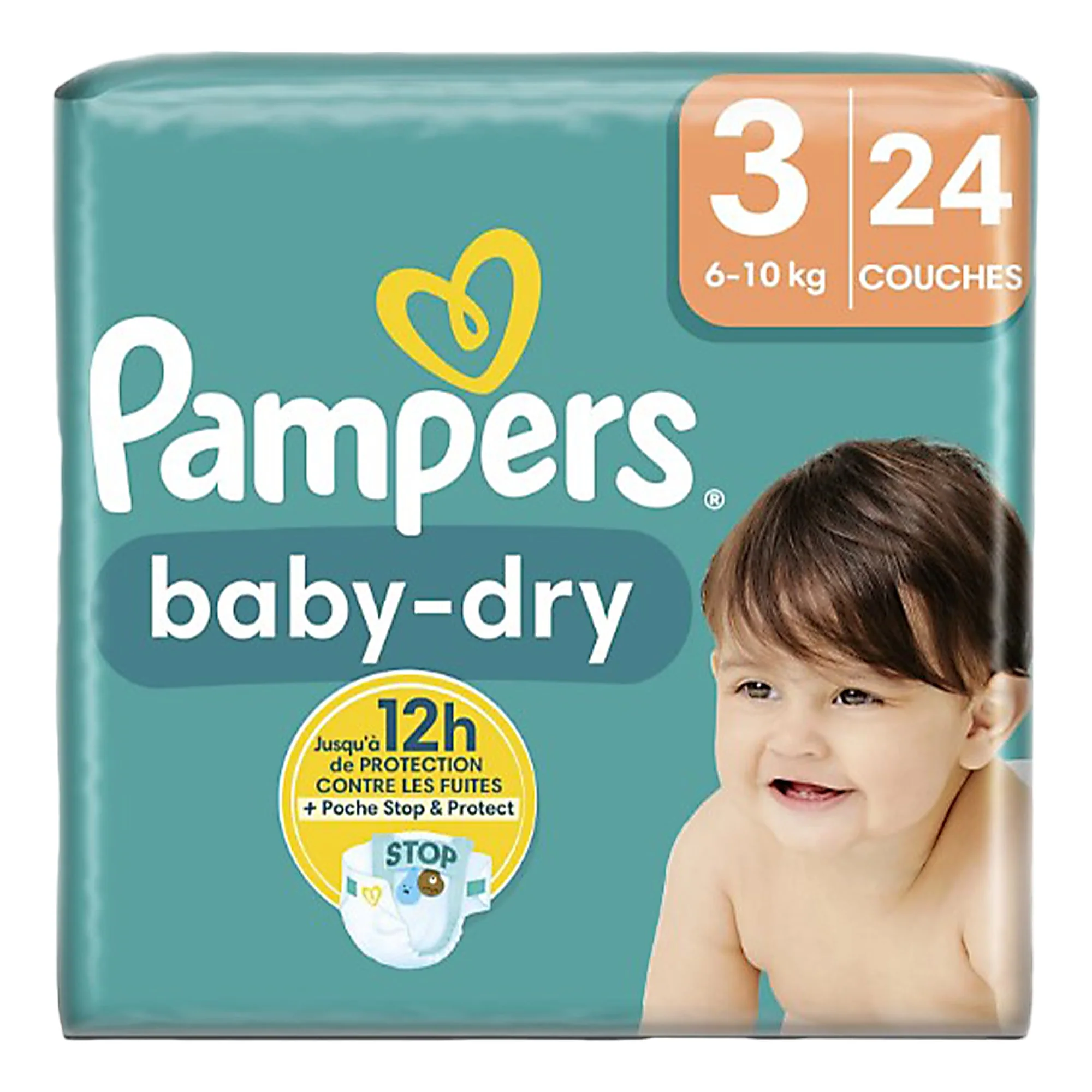 24 couches baby dry taille 3 6-10 kg