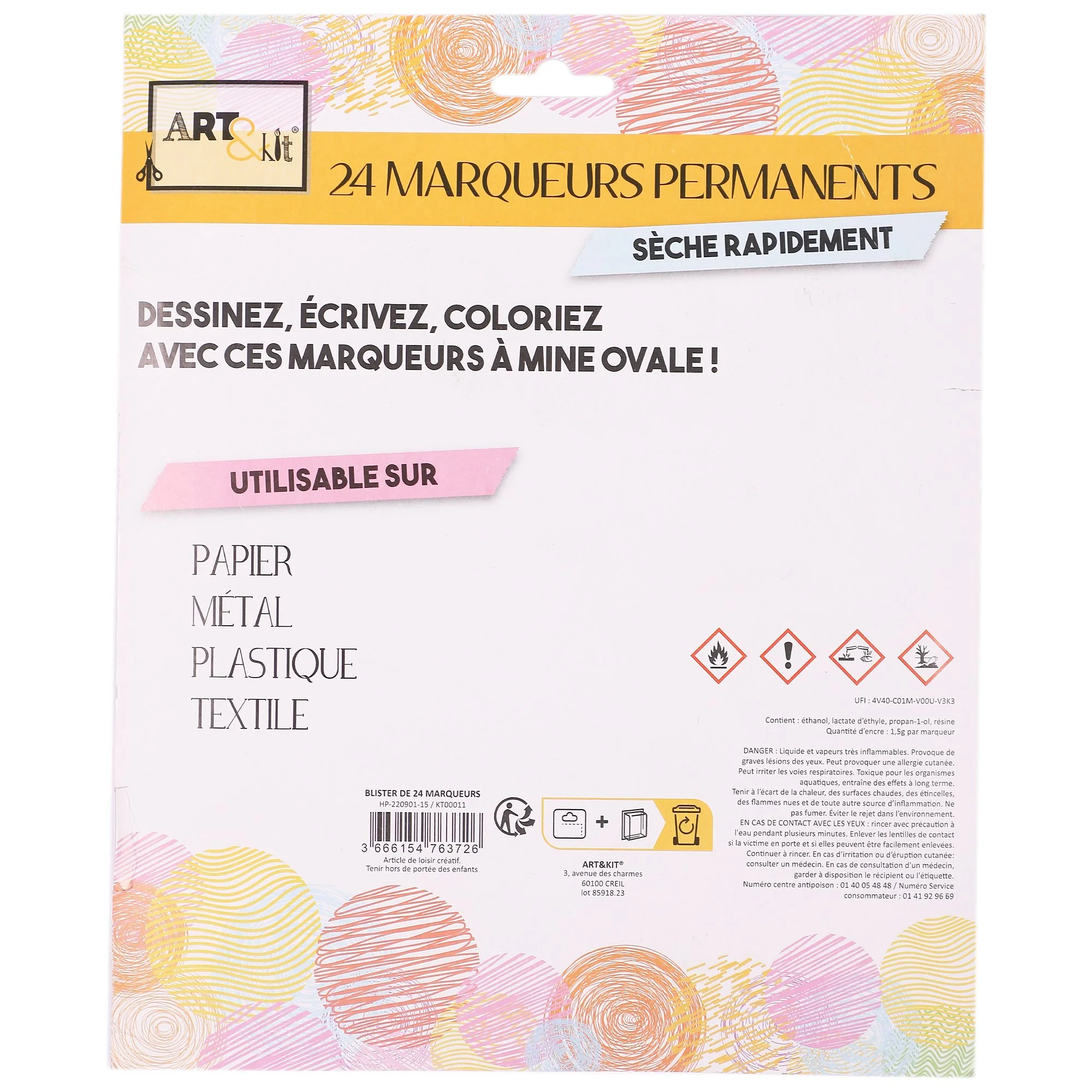 24 marqueurs à mine ovale - Image 2