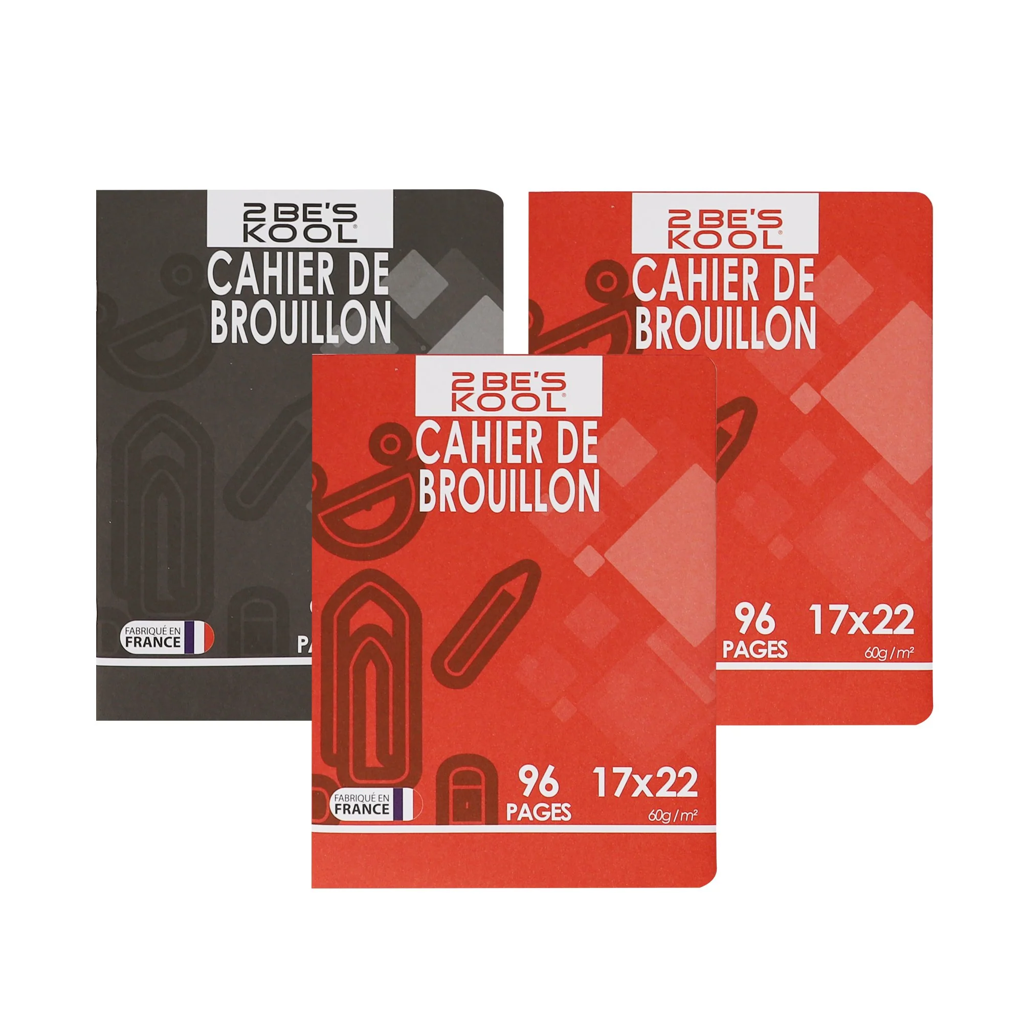 3 cahiers de brouillon 17x22cm 96 pages - Image 3