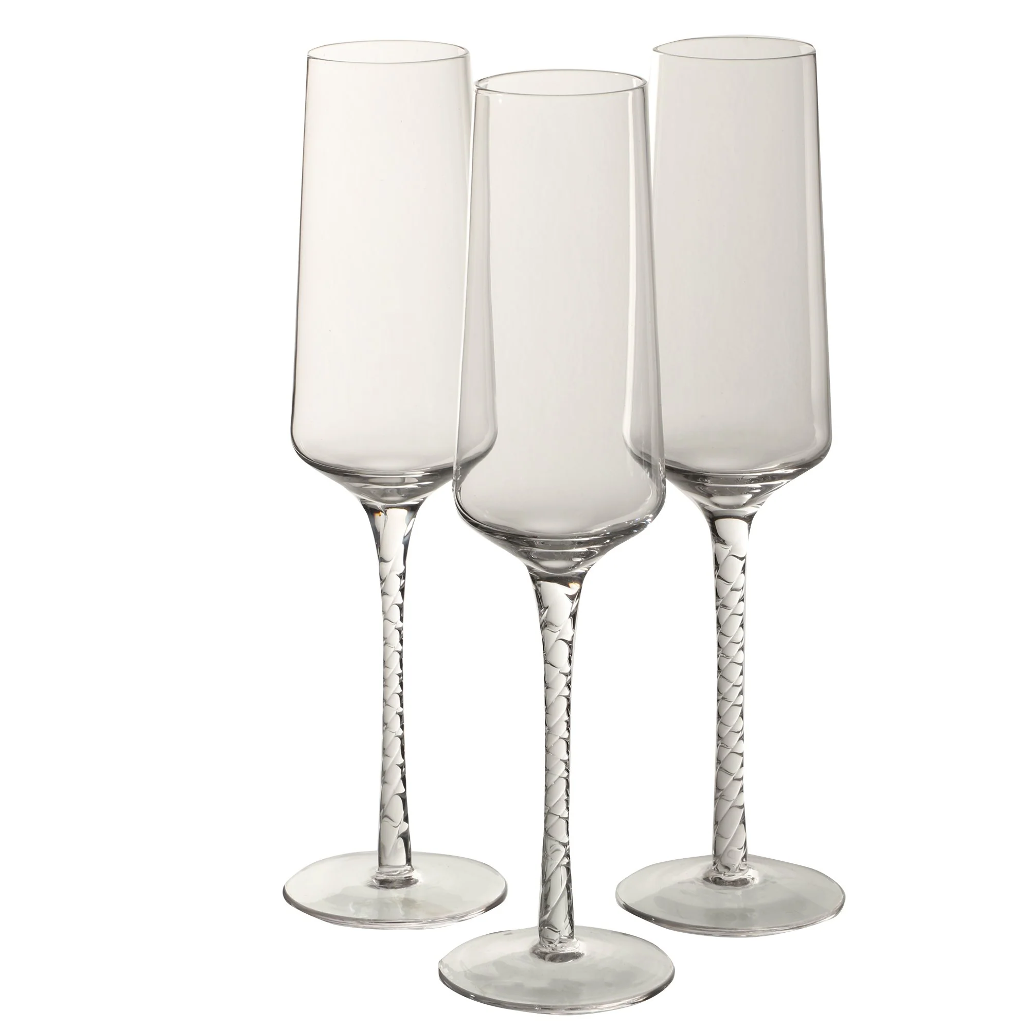 3 flutes à champagne pied tosadé