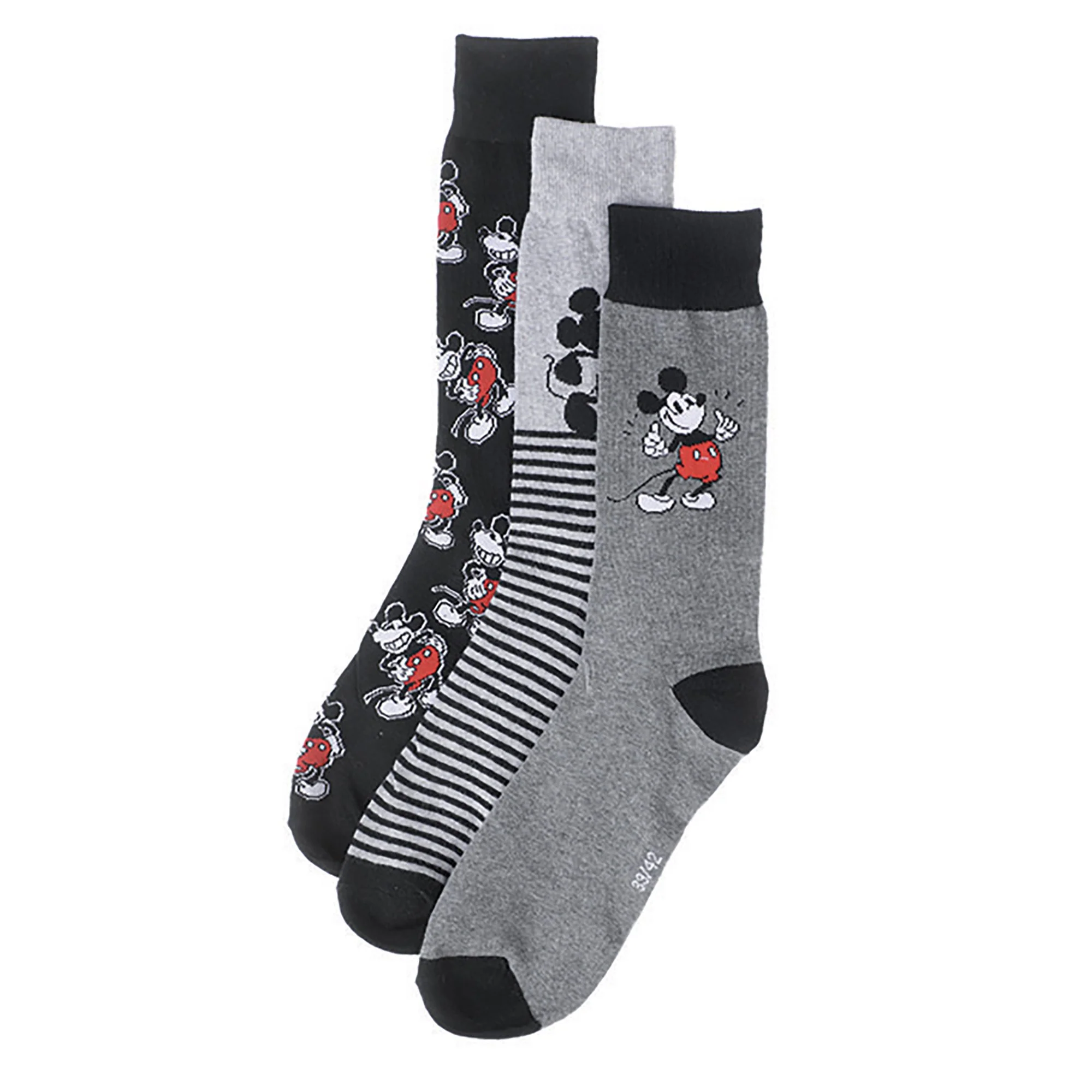 3 paires de chaussettes Mickey  - Gris foncé