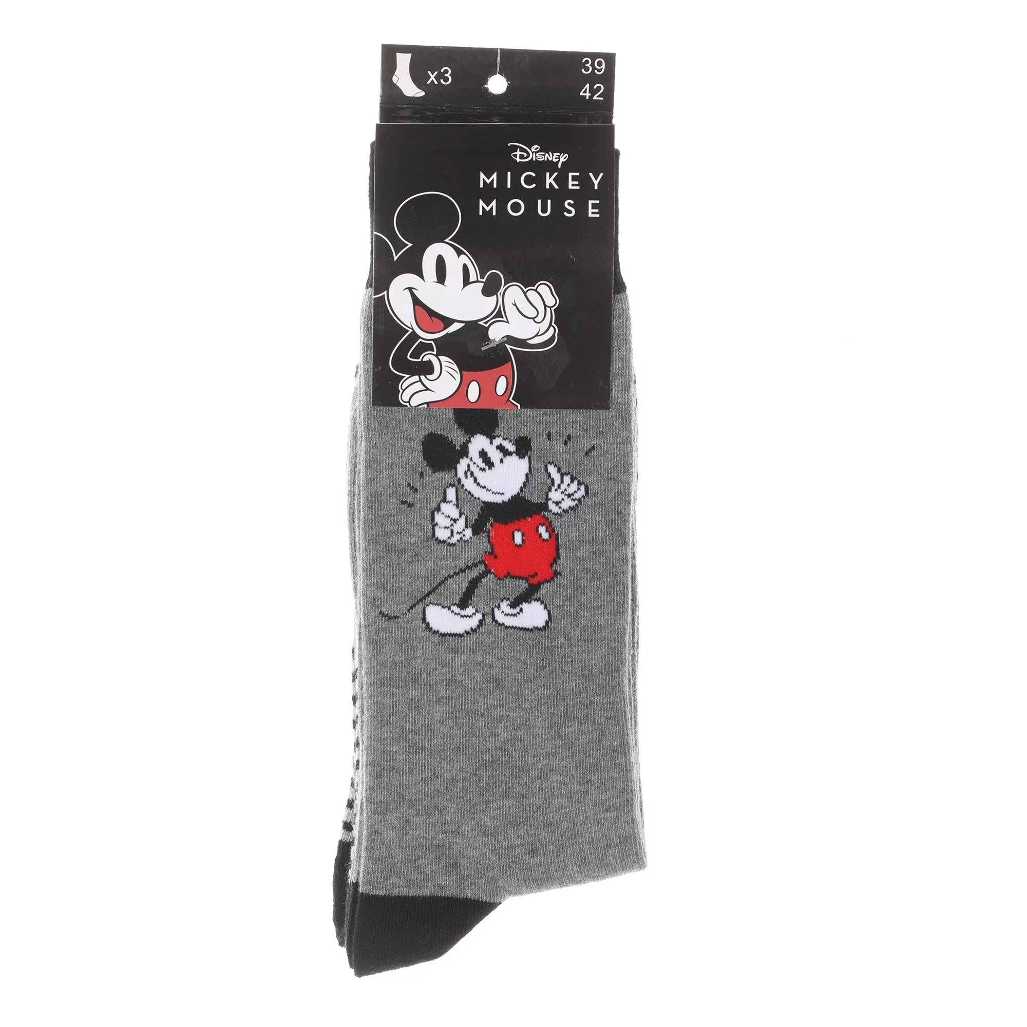 3 paires de chaussettes Mickey  - Gris foncé - Image 3