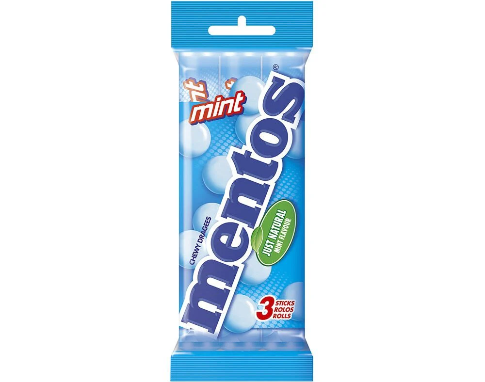 3 rouleaux de bonbons tendres goût menthe