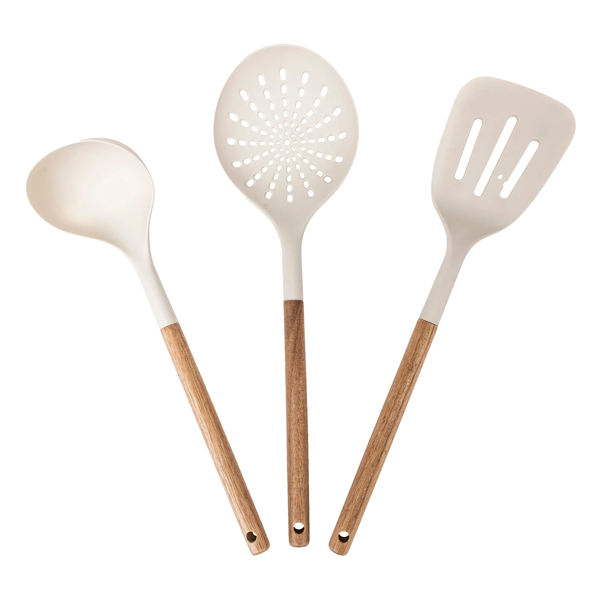 3 ustensiles de cuisine beige et acacia - Image 5