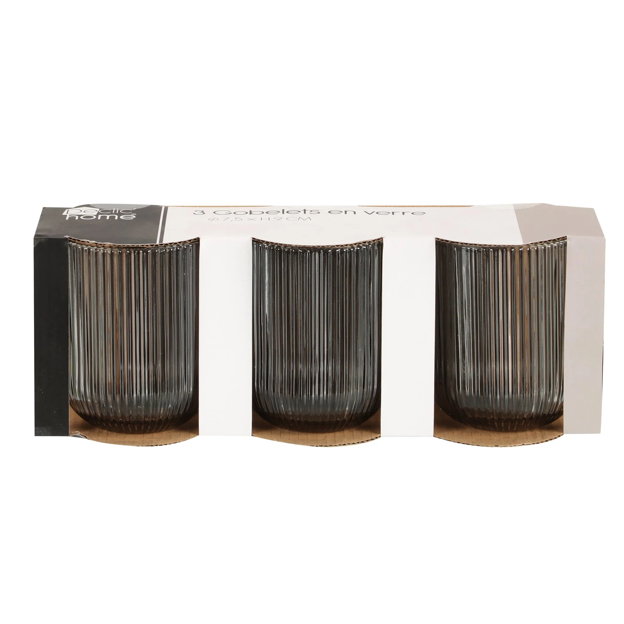3 verres à eau striés - Image 3