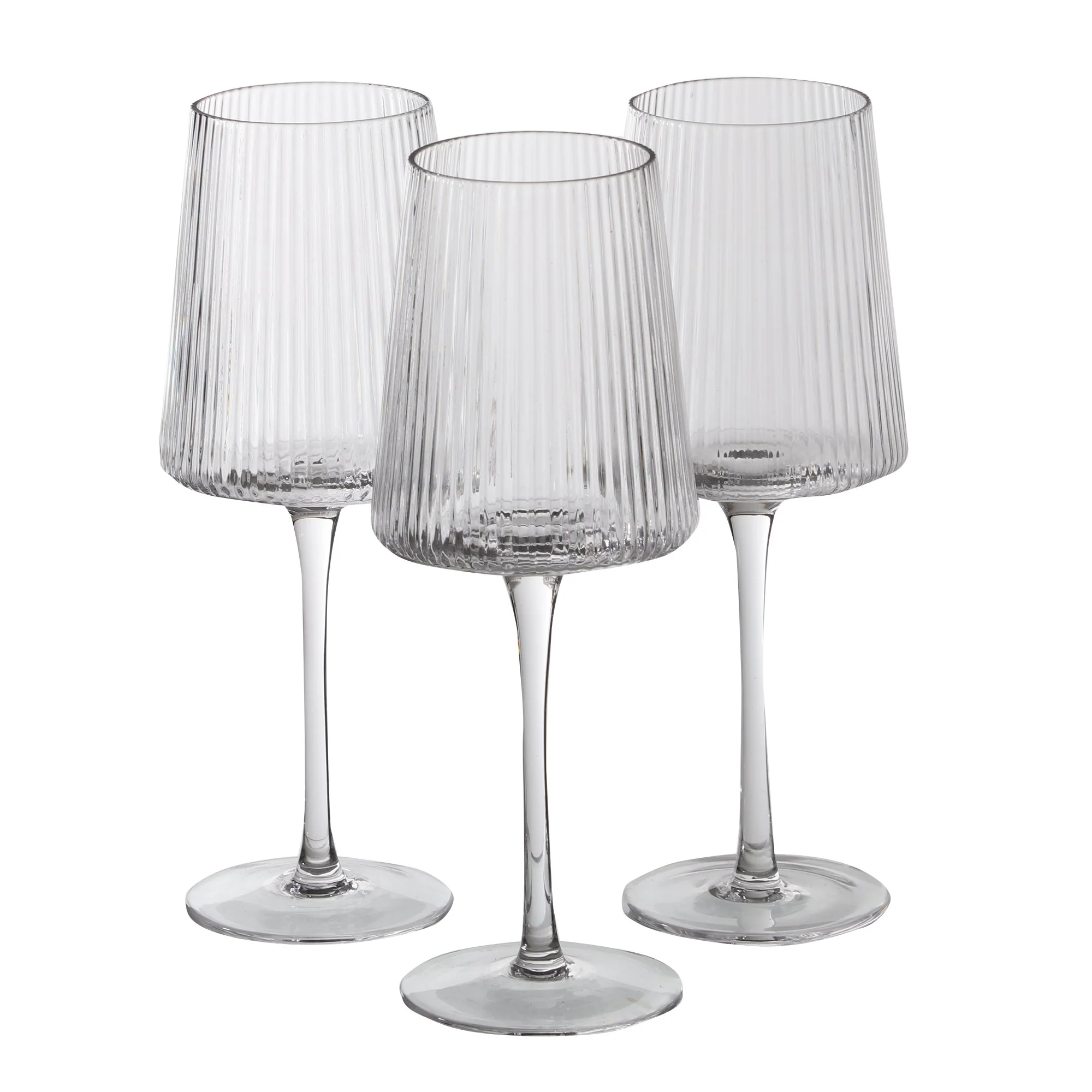 3 verres à pieds striés - Image 4