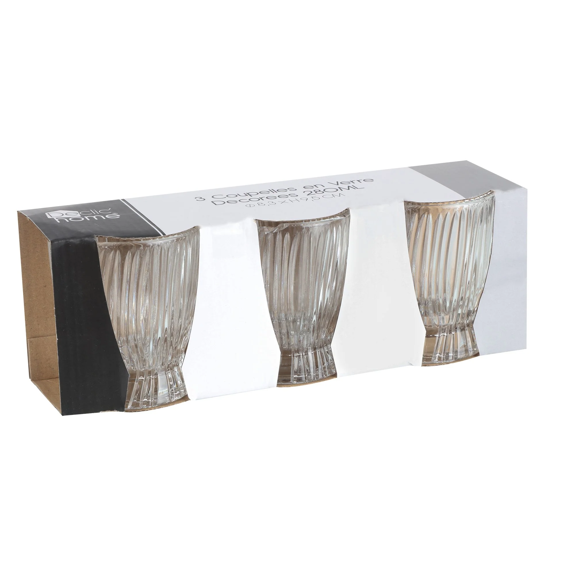3 verres stries Ava 280ml - Image 2