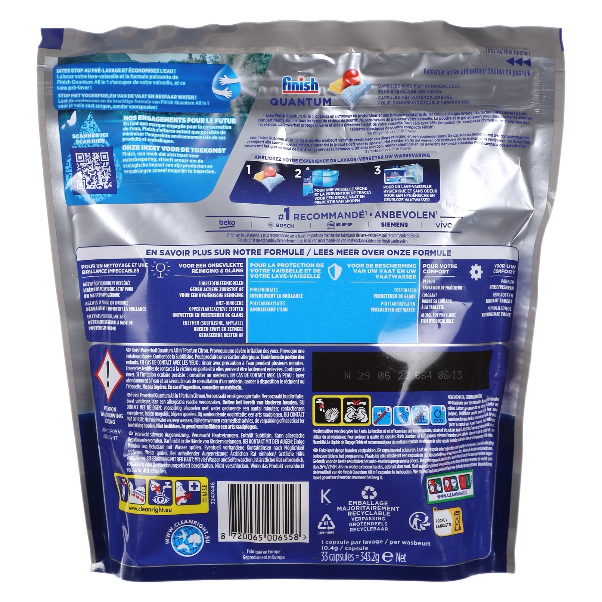 33 tablettes lave-vaisselle all in 1 quantum citron - Image 2