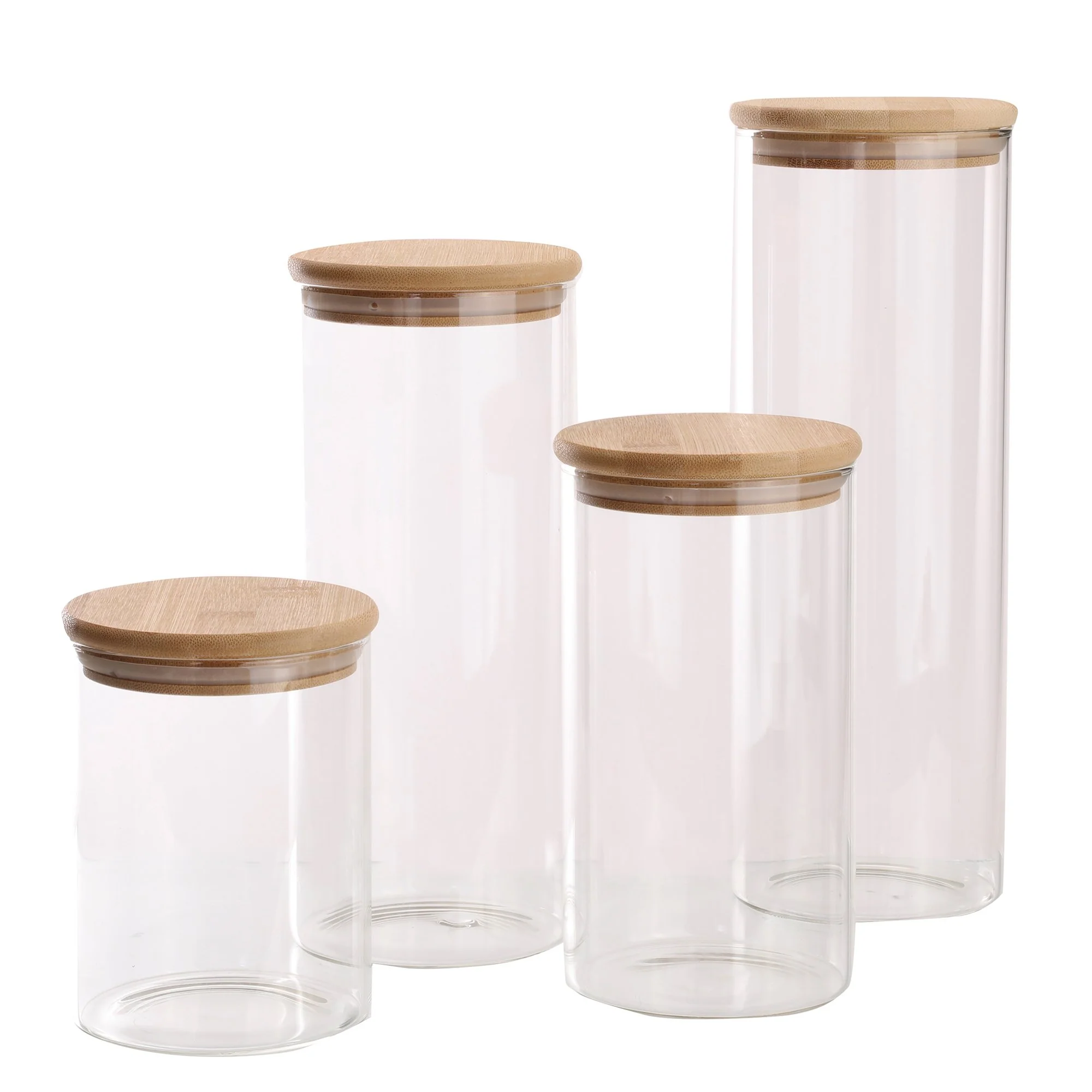 4 bocaux en verre avec couvercles - Image 3