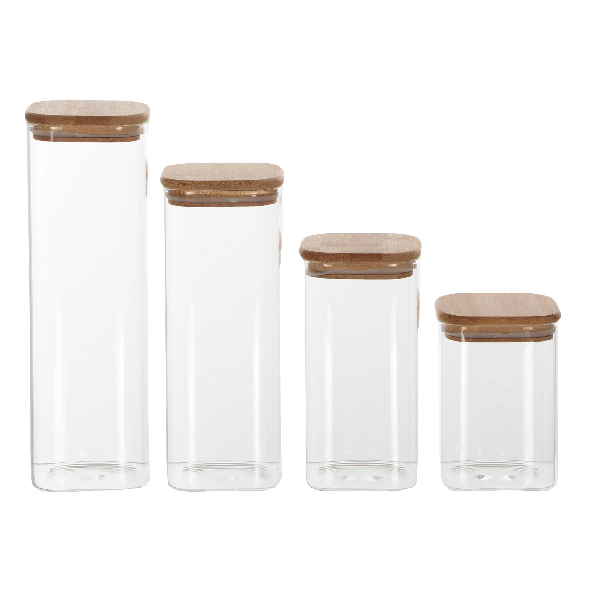 4 bocaux en verre couvercle bambou - Image 4