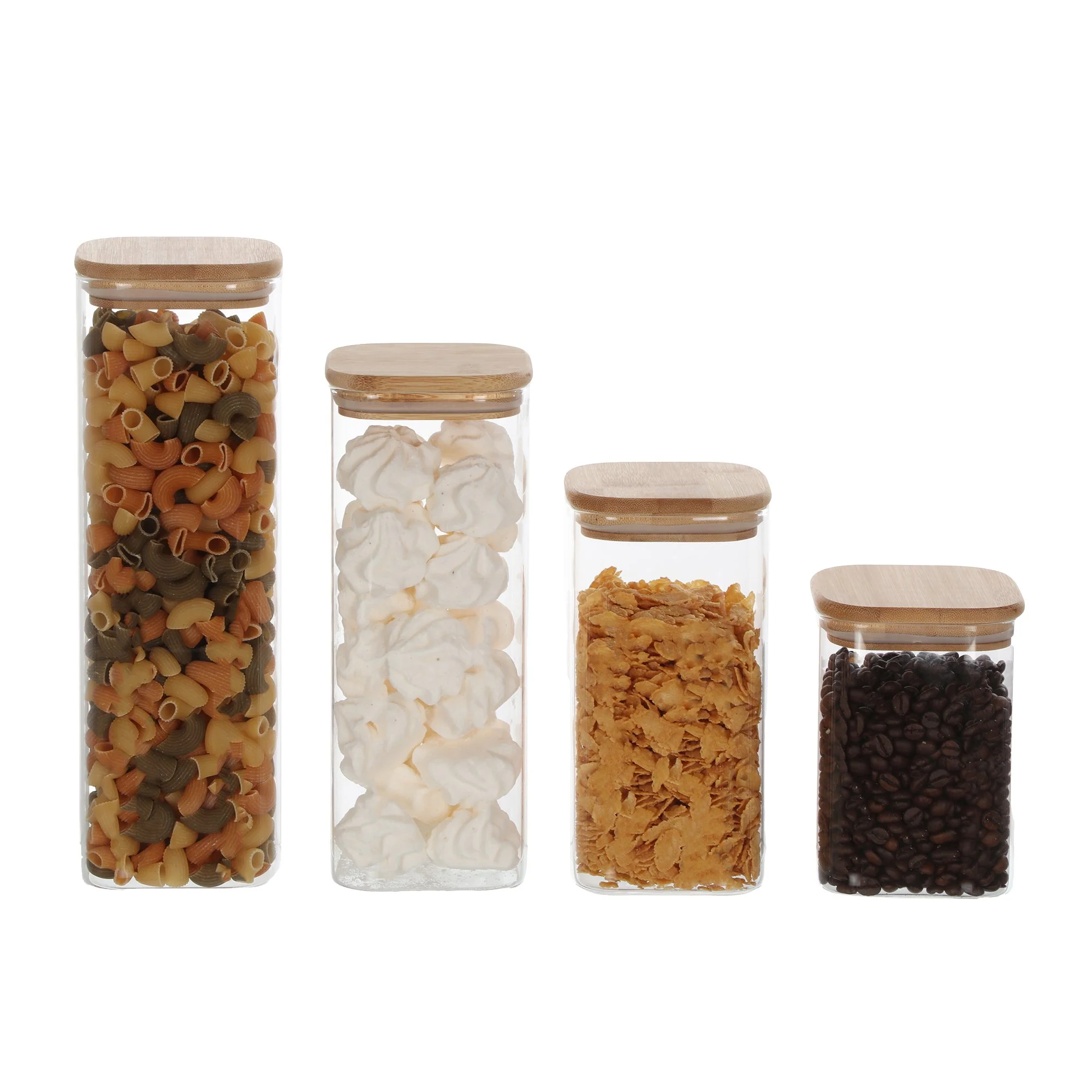 4 bocaux en verre couvercle bambou - Image 5