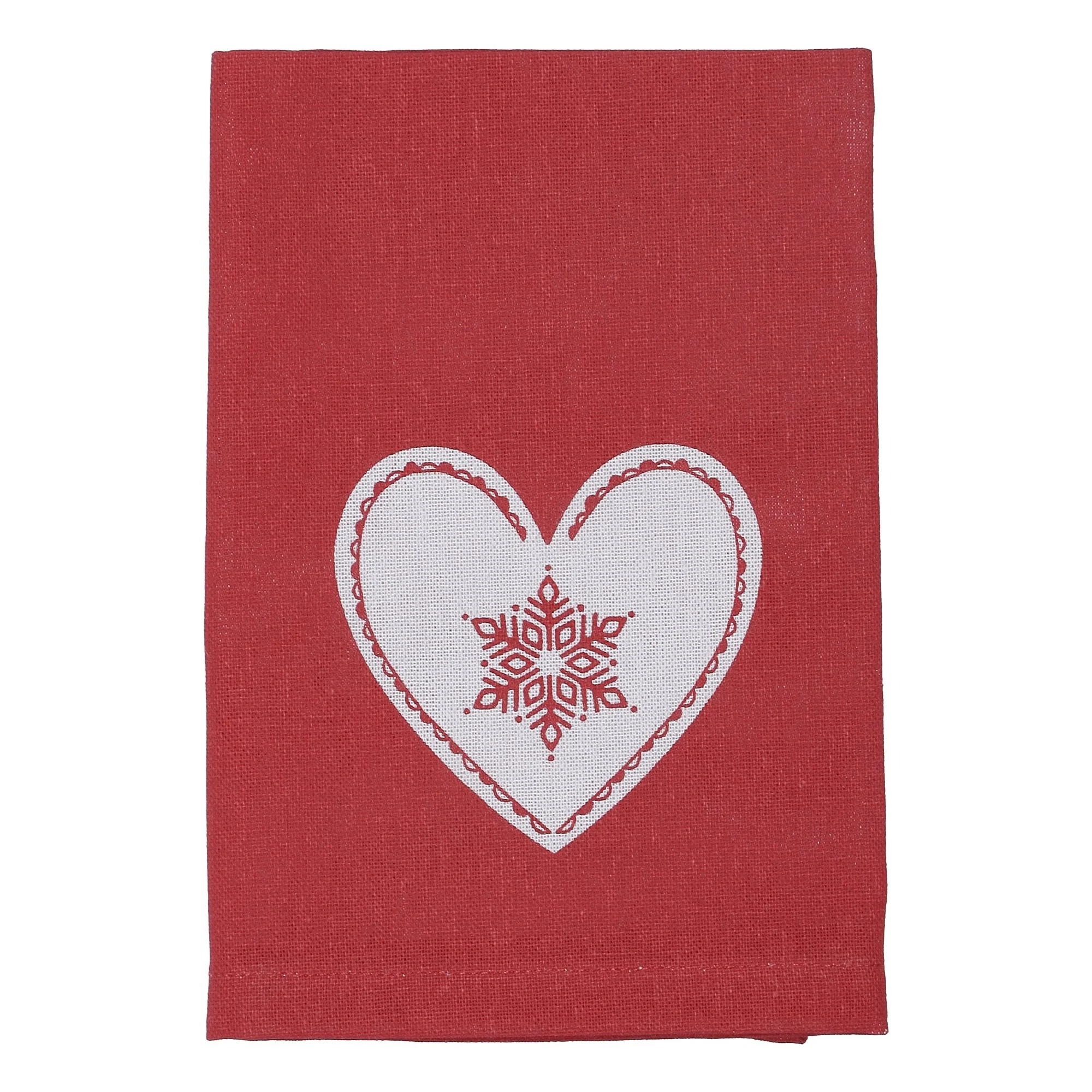 4 serviettes imprimées cœur 100% coton