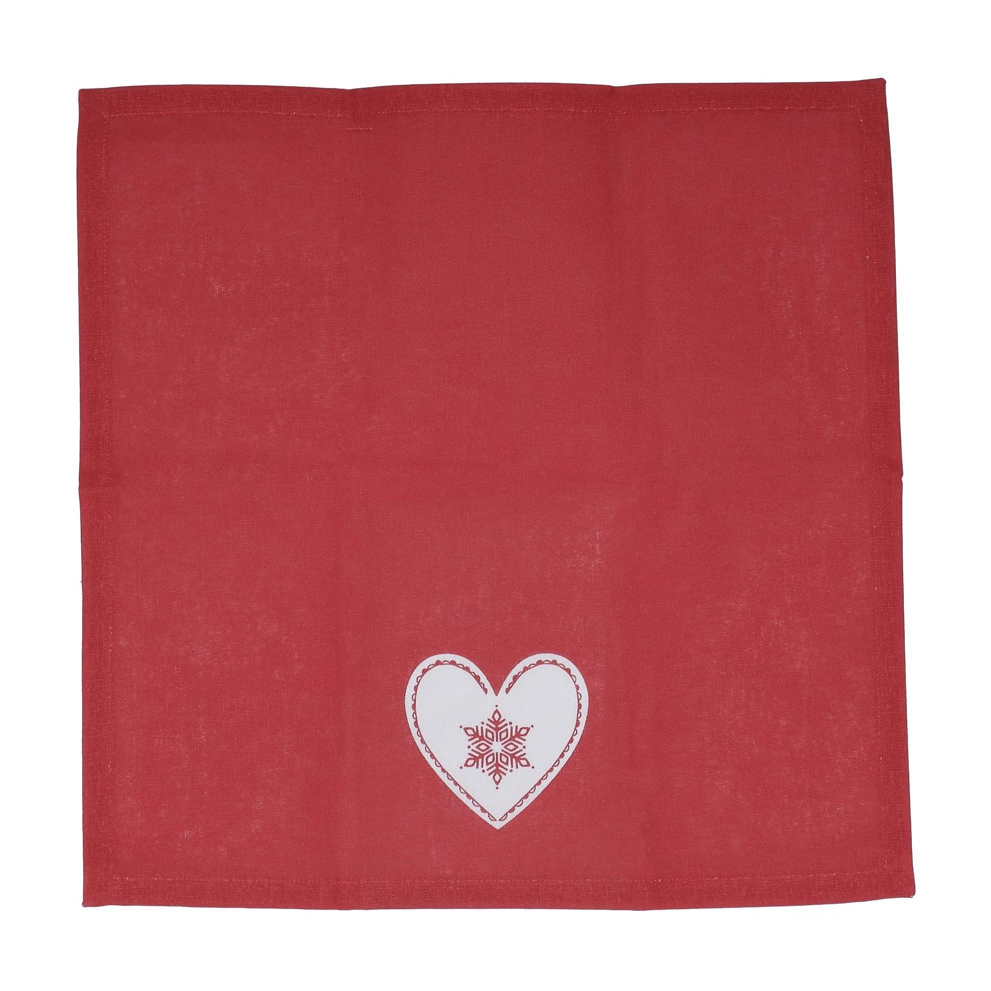 4 serviettes imprimées cœur 100% coton - Image 2
