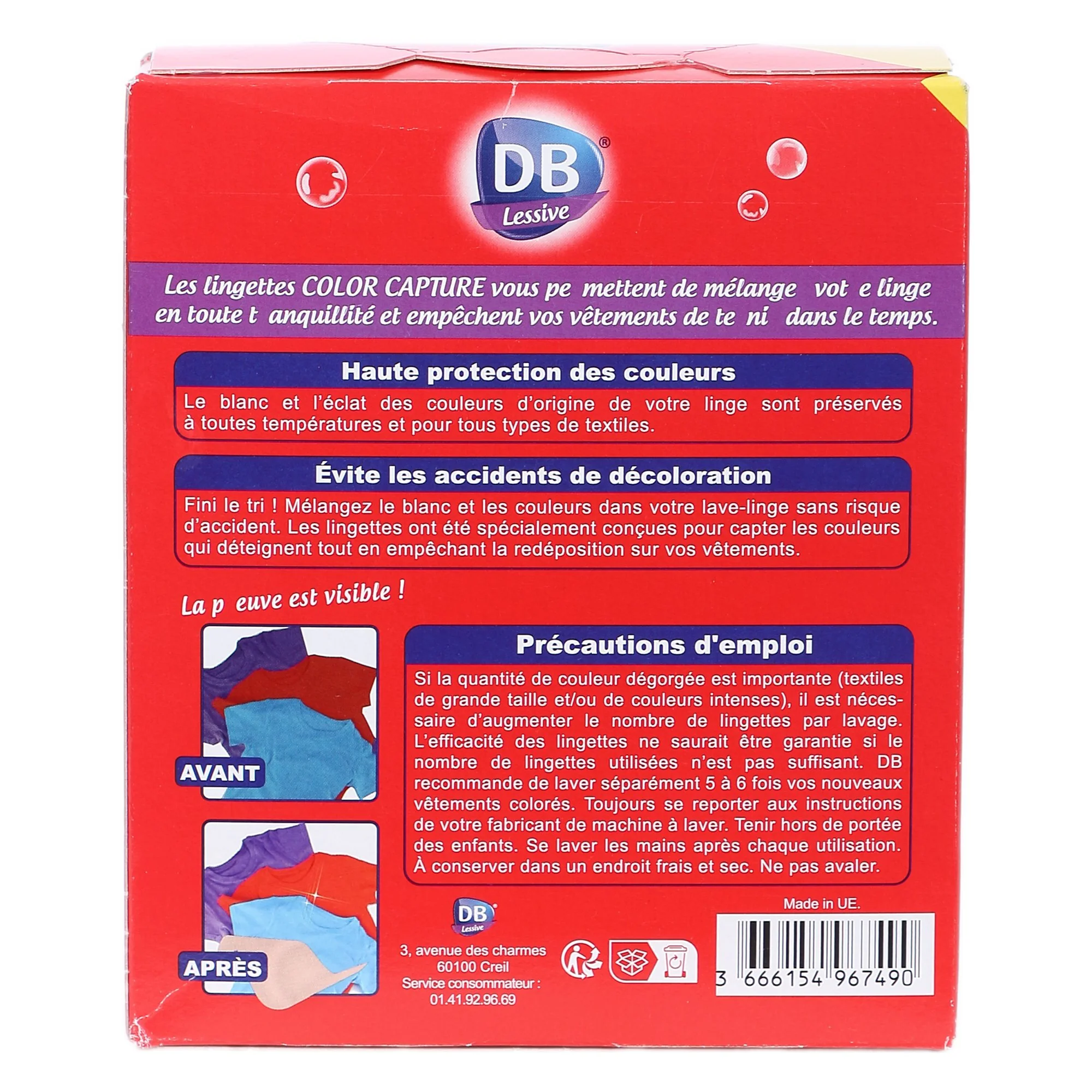 40+4 lingettes anti transfert de couleurs color capture - Image 2