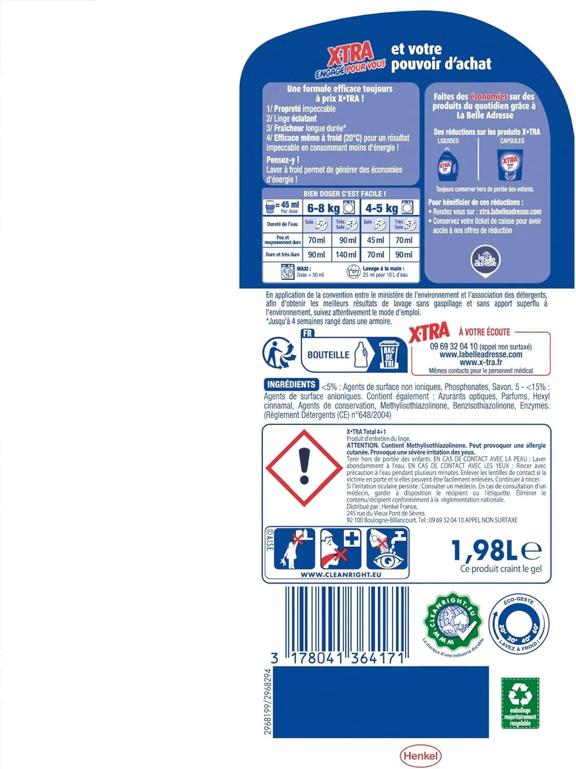 44 doses de lessive liquide Total 4+1 tous textile - Image 2