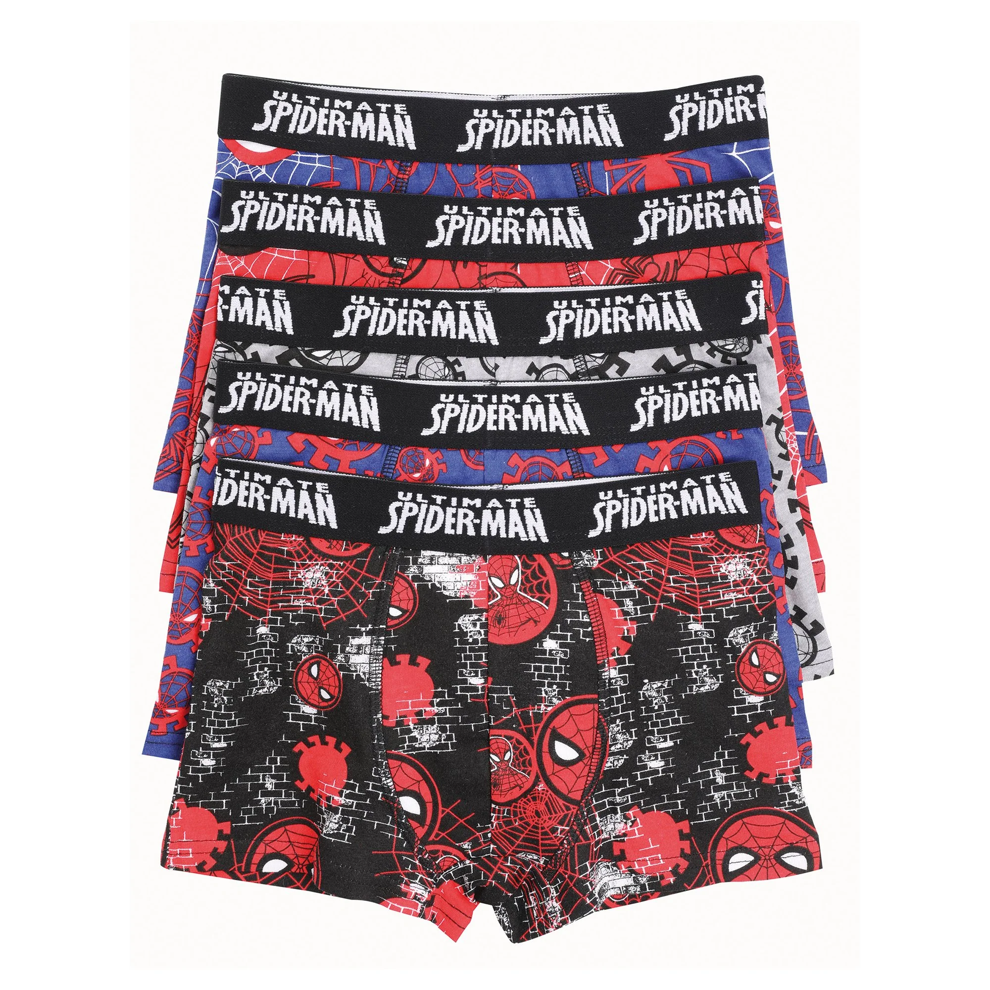 5 boxers en coton Spiderman