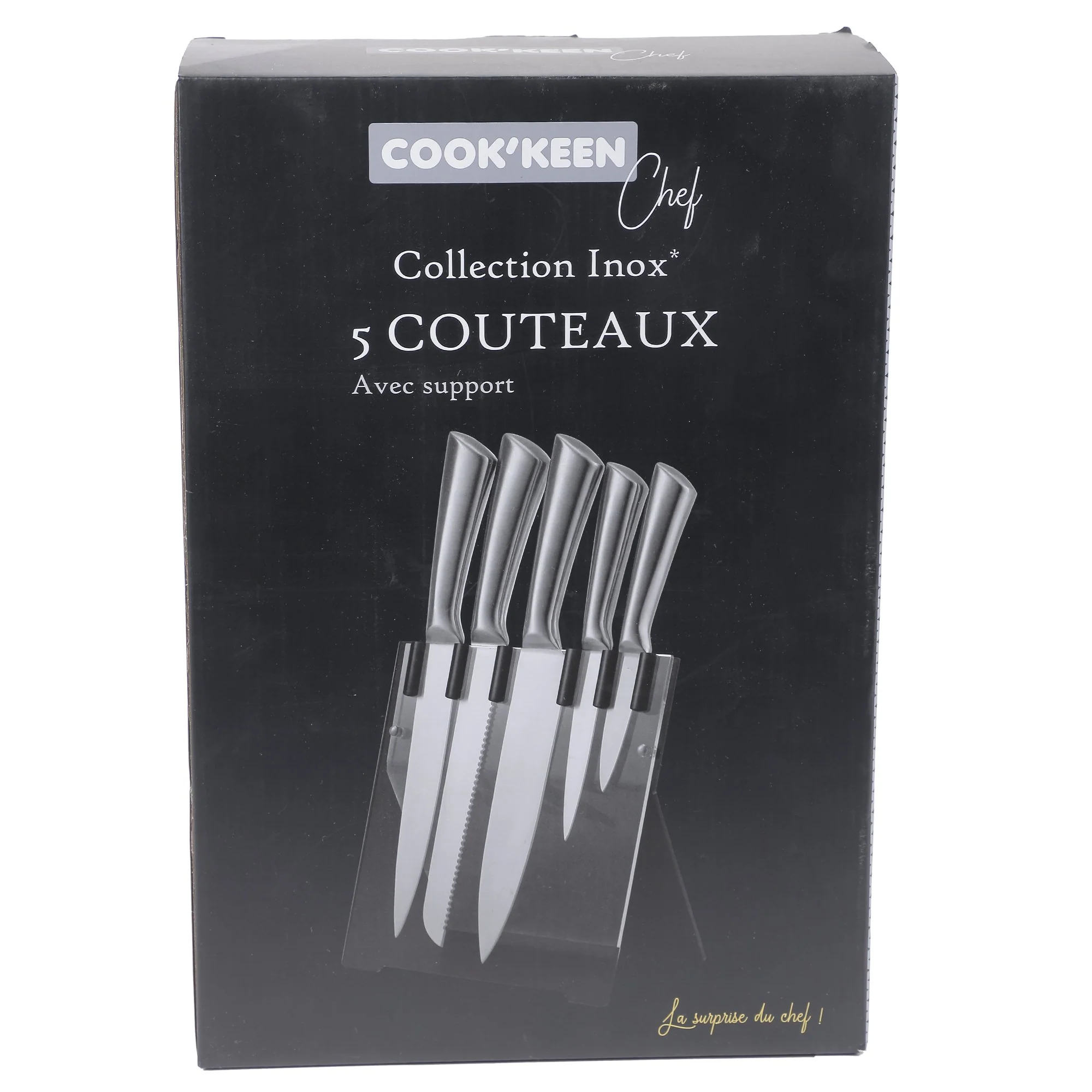 5 couteaux inox avec support - Image 2