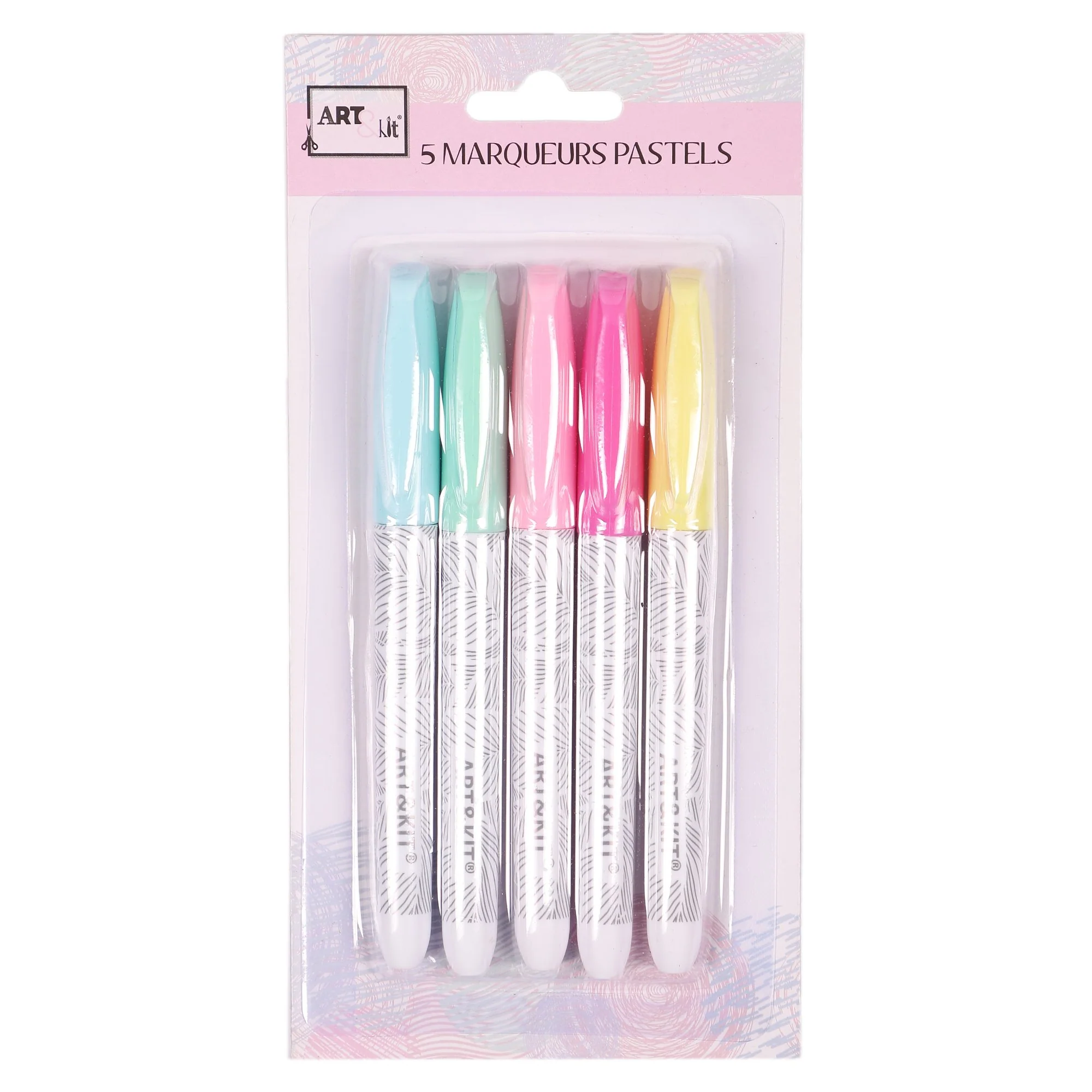 5 marqueurs pastel