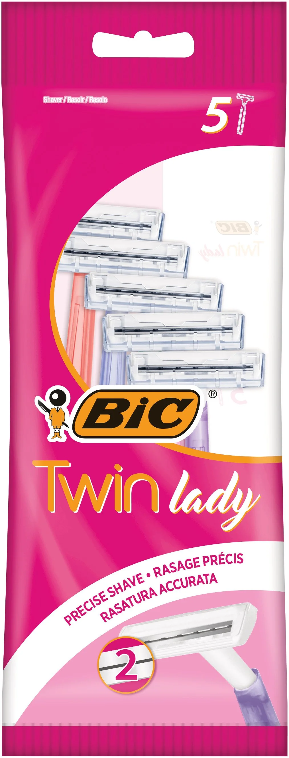 5 rasoirs 2 lames Twin Lady