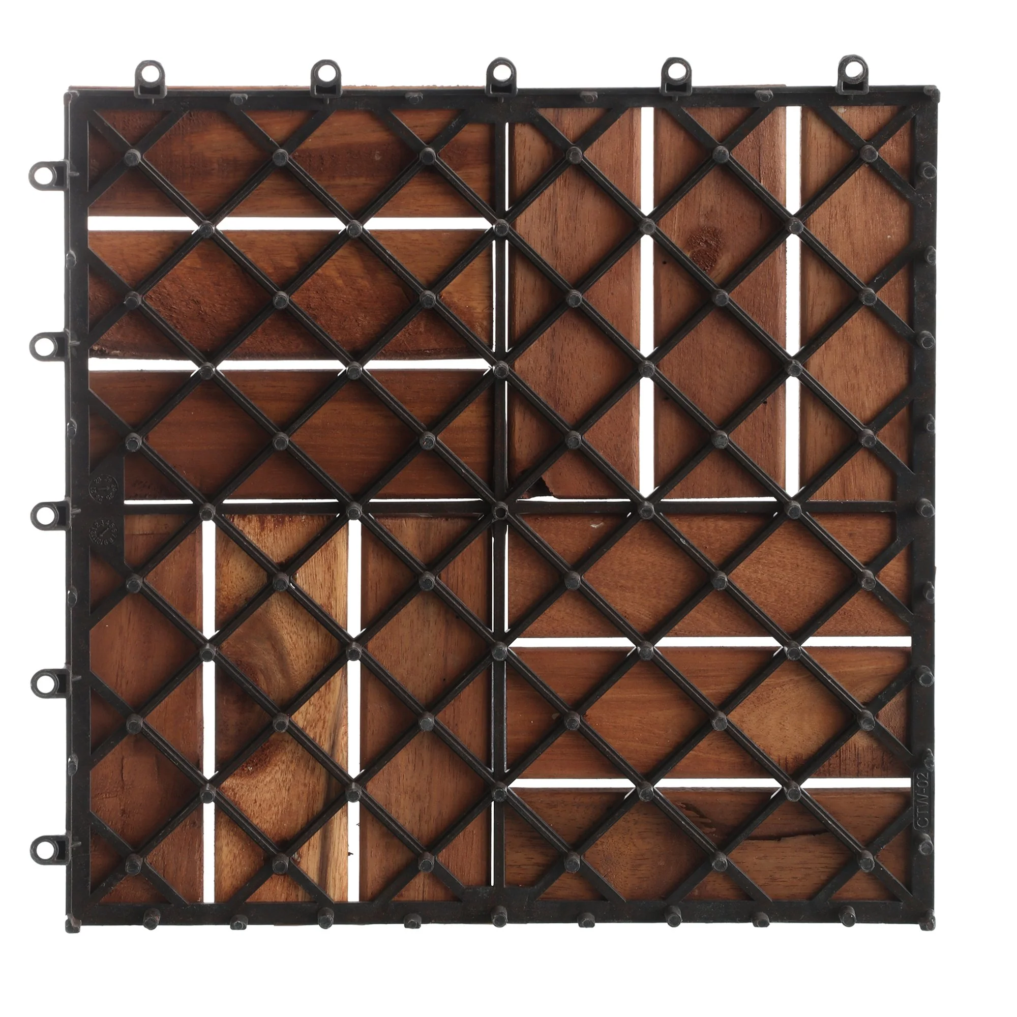 6 dalles acacia foncée 30x30 cm - Image 3