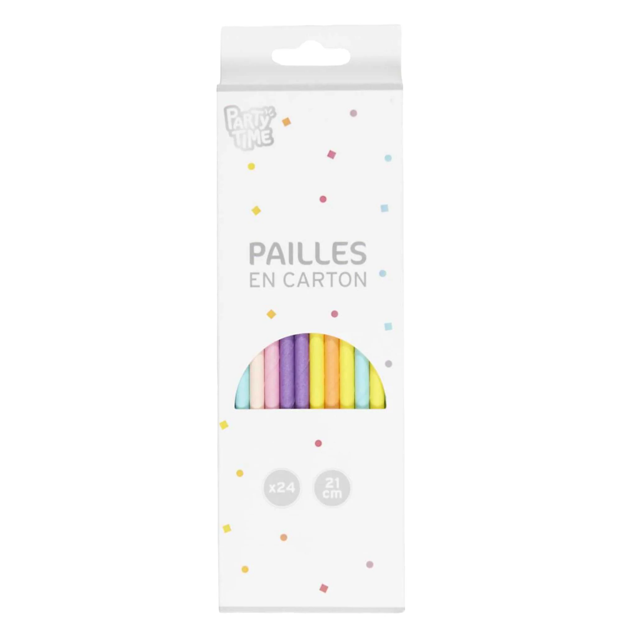 6 pailles en carton licorne