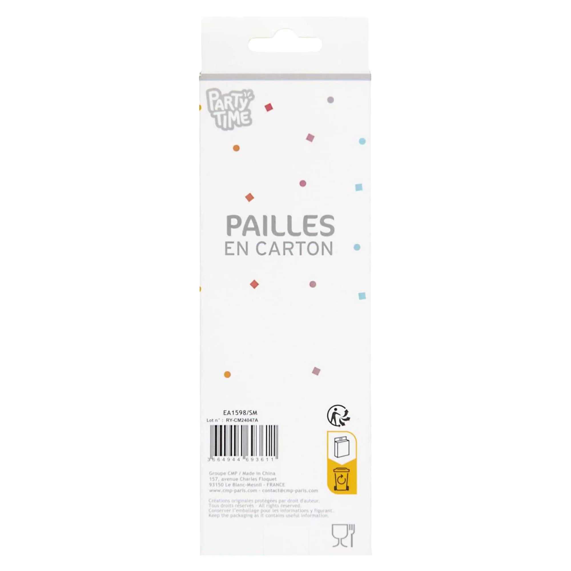 6 pailles en carton licorne - Image 3