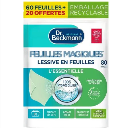 60 + 20 feuilles de lessive fraicheur intense