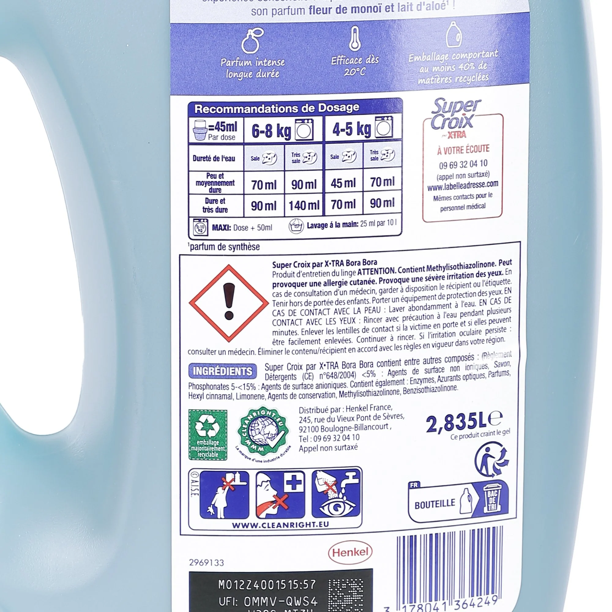 63 doses de lessive liquide Bora Bora fleur de monoï et lait d'aloé Vera - Image 2