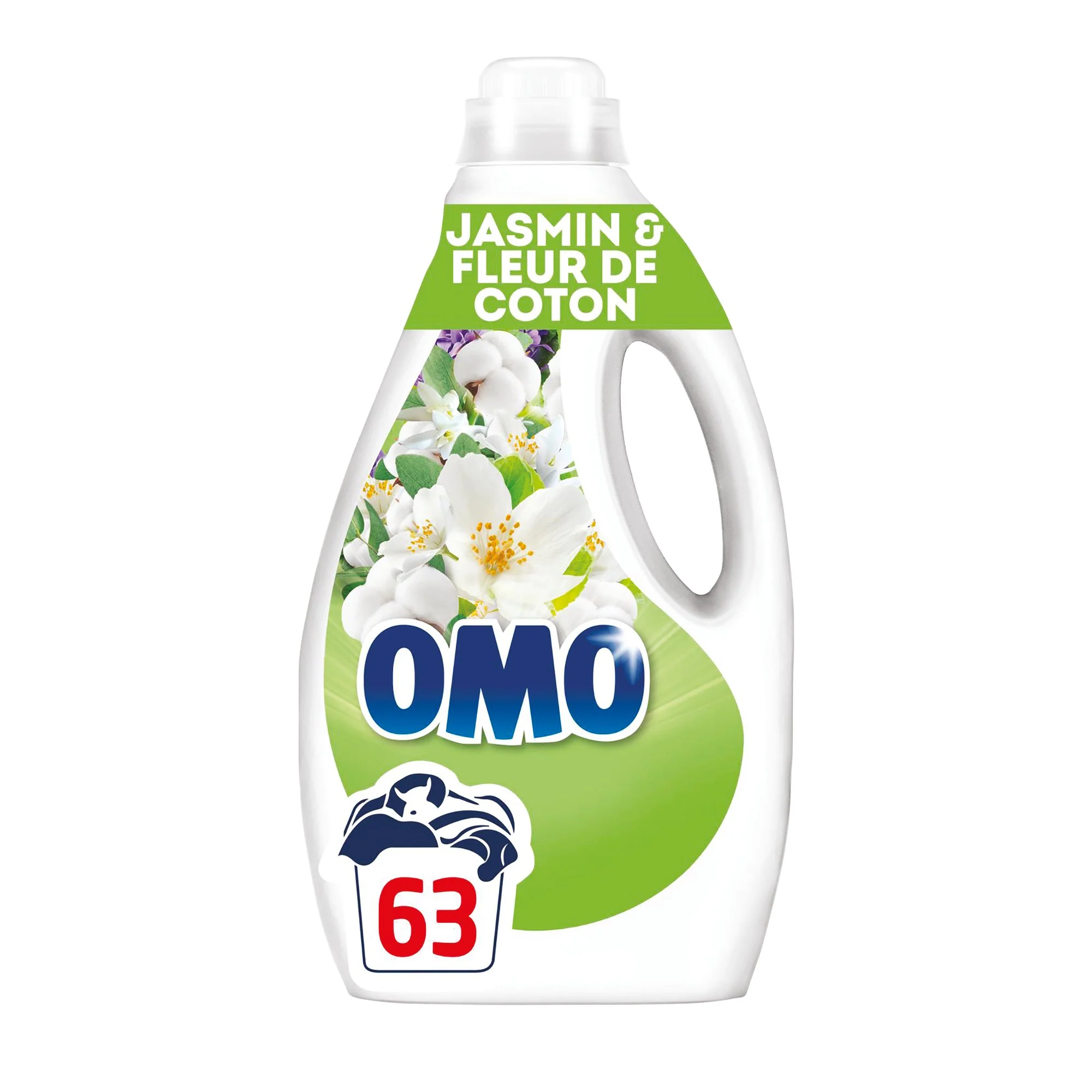 63 doses de lessive liquide Jasmin et Fleur de coton