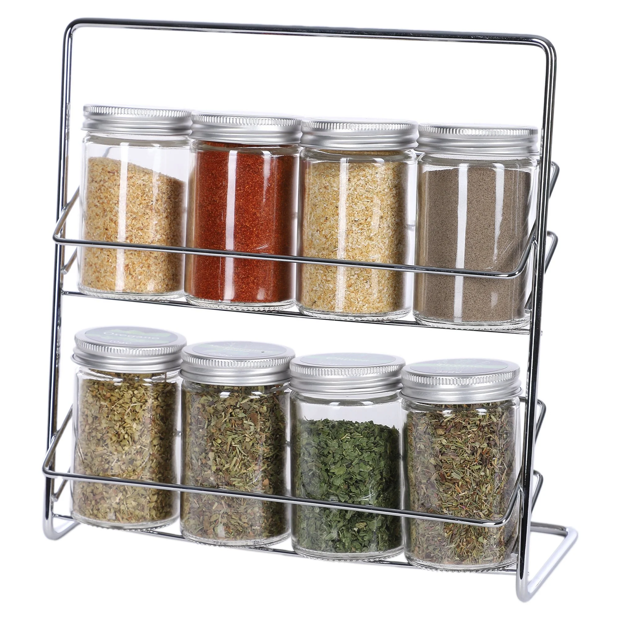 8 pots à épices garnis avec support en métal - Image 2