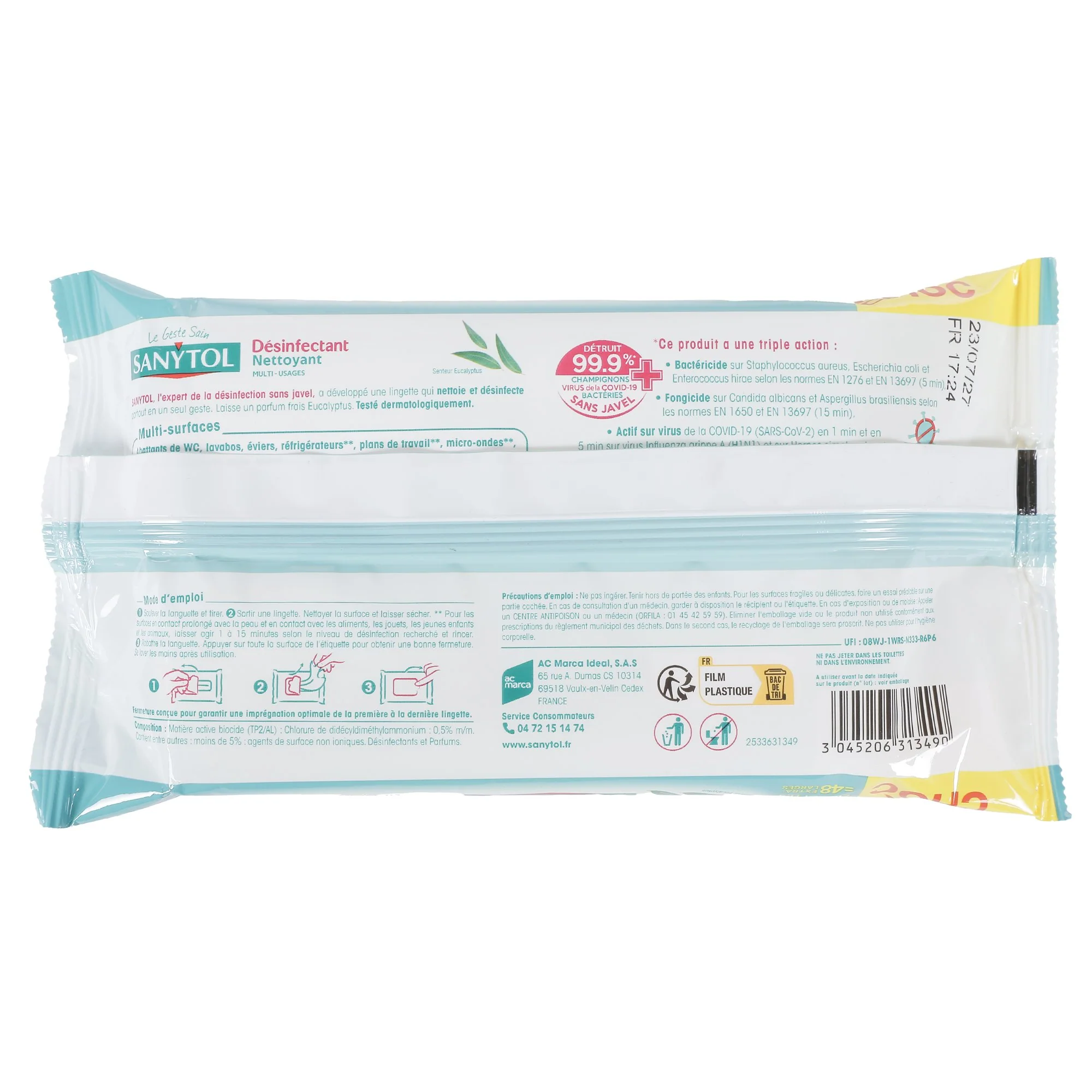 96 lingettes désinfectantes eucalyptus - Image 2