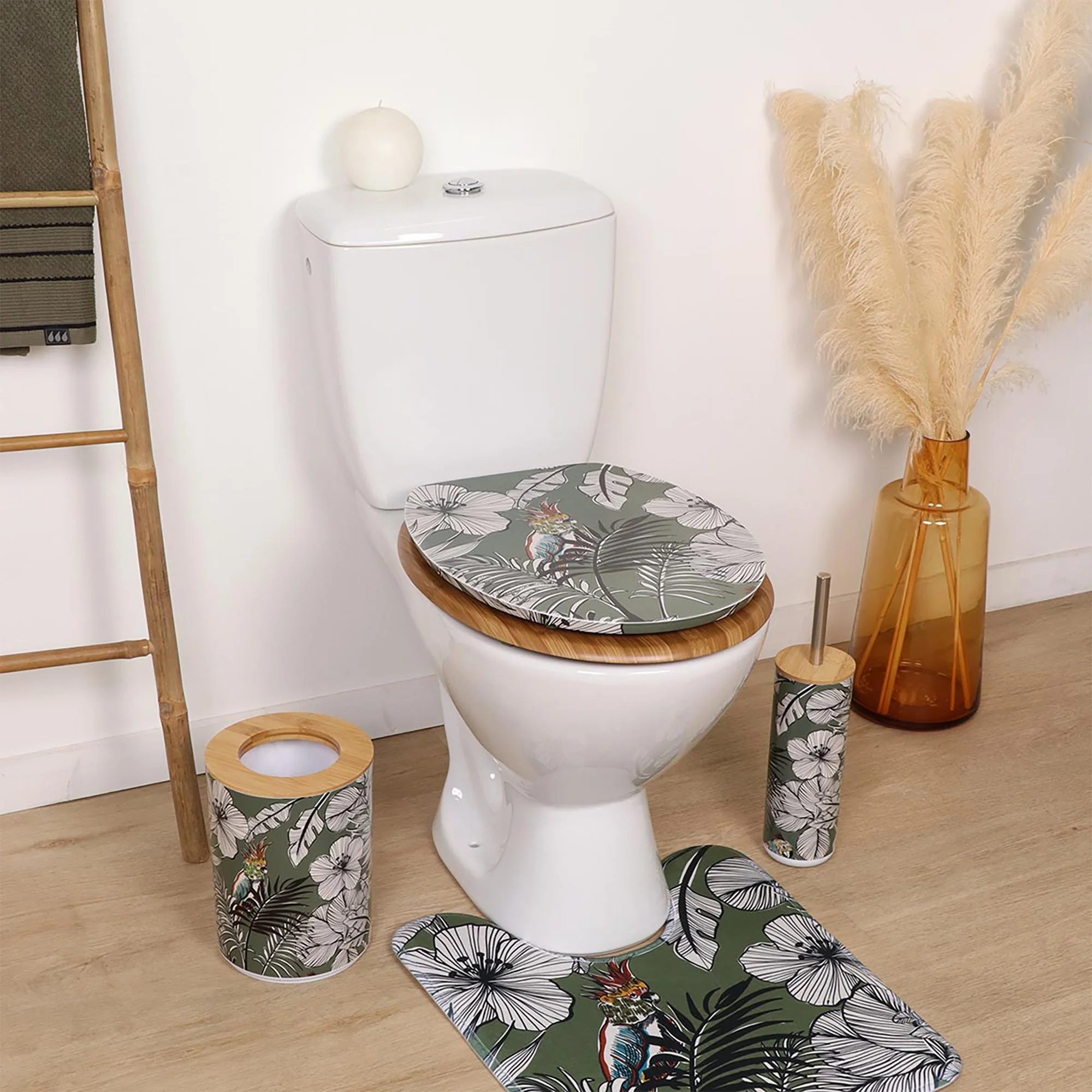 Abattant WC Design Imprimée acier inoxydable jungle fever Kaki - Image 3